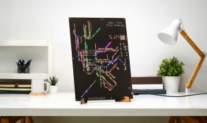 Tablet showing NYC subway map