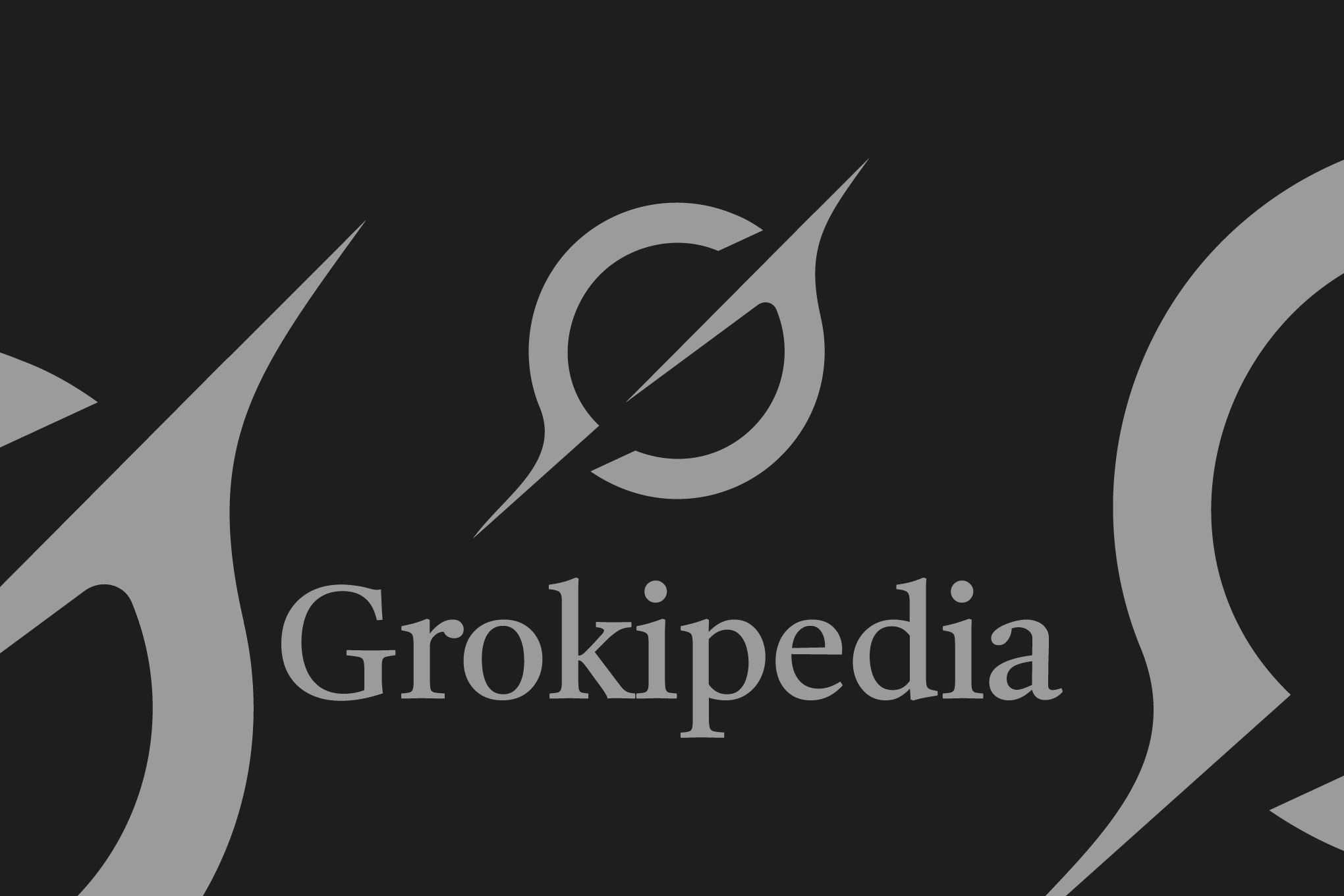 Black and grey Grokipedia logo.