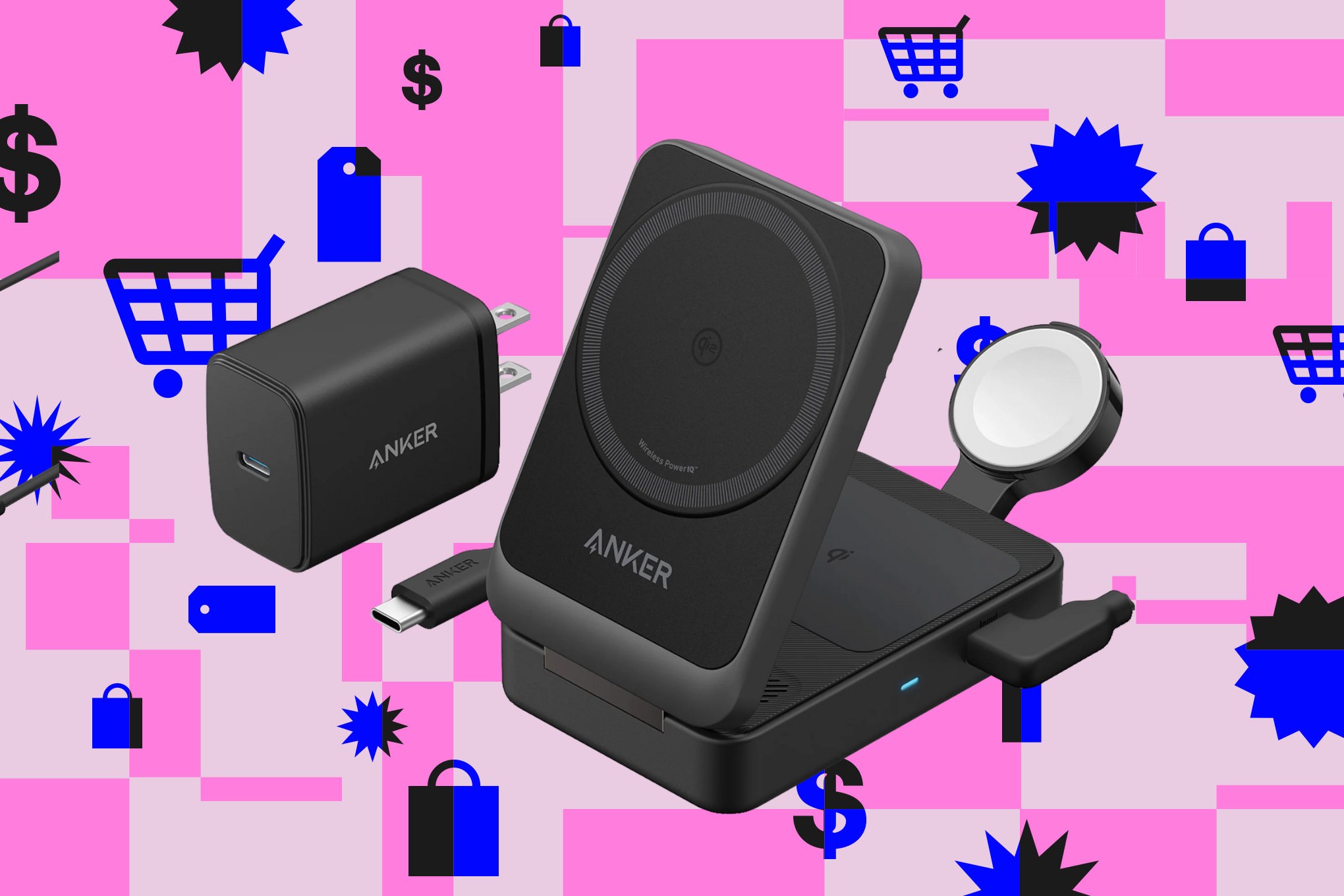 Anker MagGo Wireless Charging Station (Foldable 3-in-1)