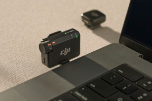 The DJI Mic Mini system’s new wireless receiver attached to a laptop’s USB-C port.