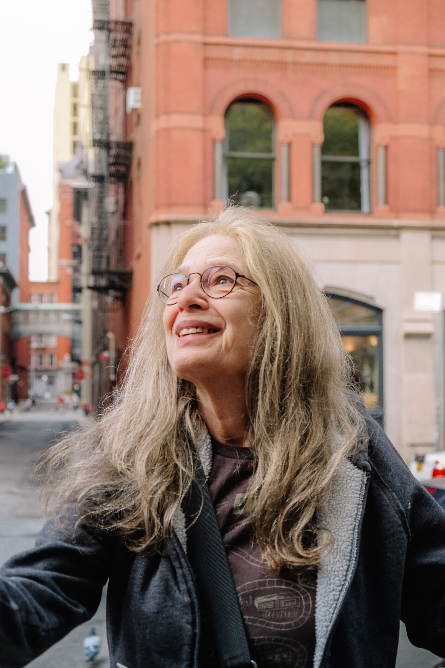 Laurie Spiegel on the streets of NYC.