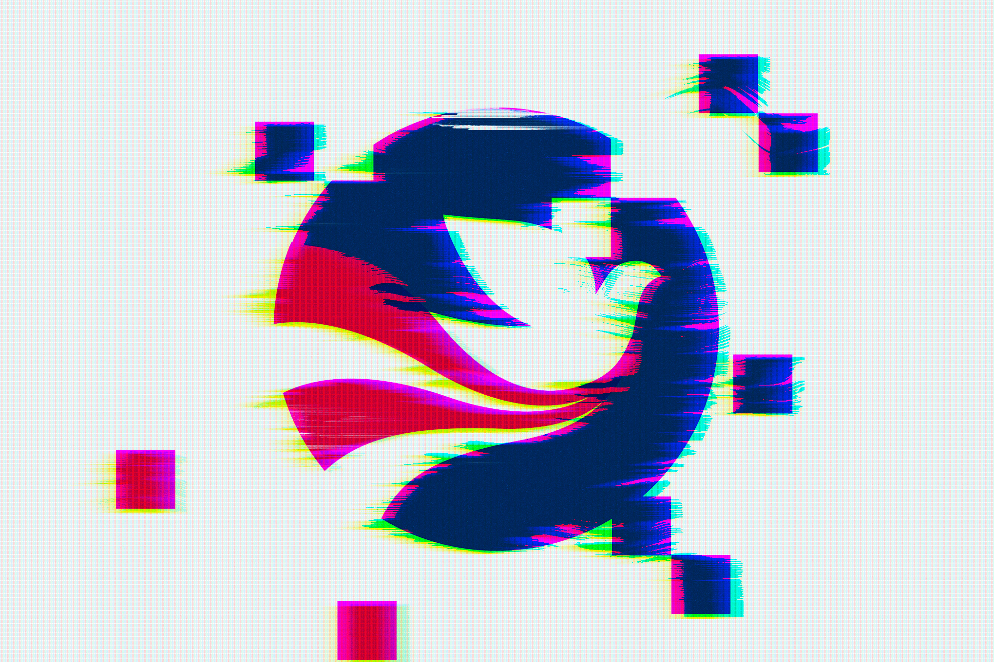 A pixelated Peace Corps logo