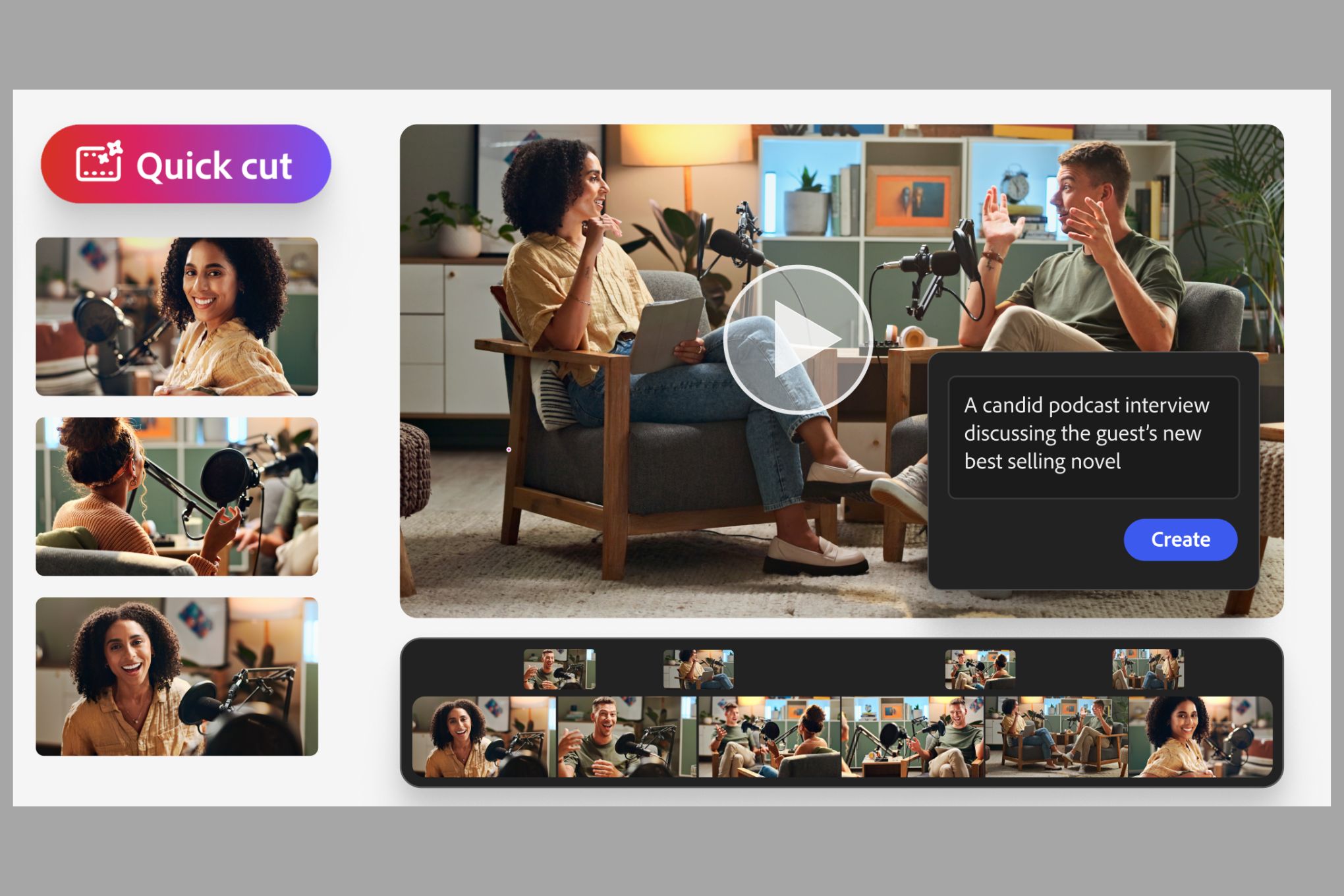 An image showcasing Adobe Firefly’s new Quick Cut video editing tool.