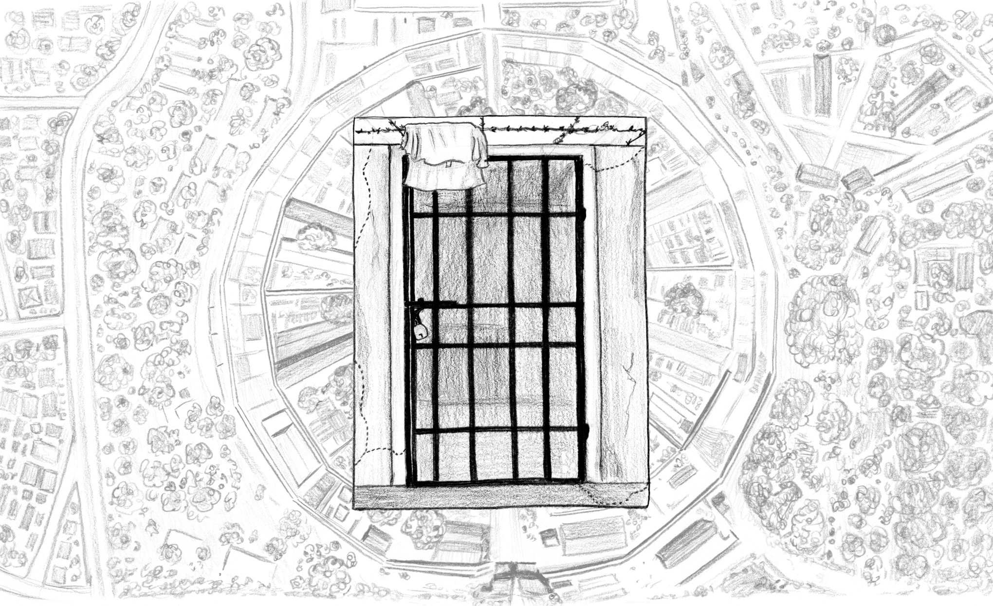 A cartoon of a jail cell in a Burmese prison