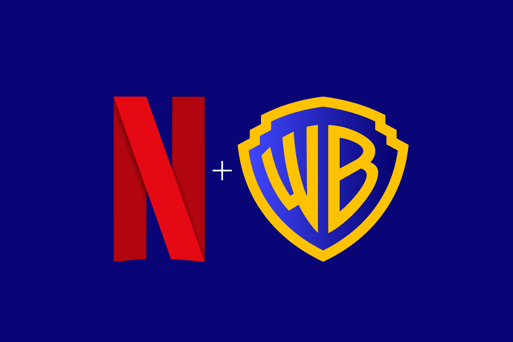 Netflix and WB logo on a blue background.