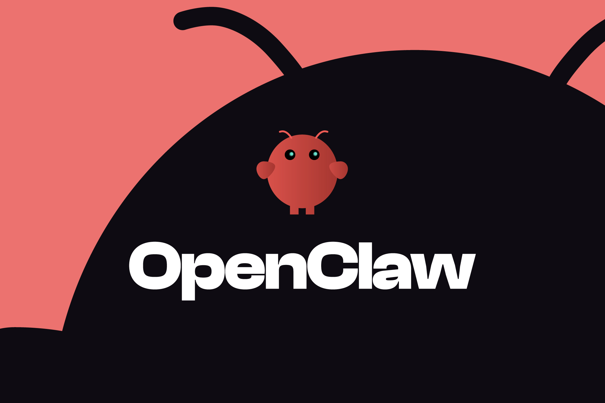 The OpenClaw logo on a red background.