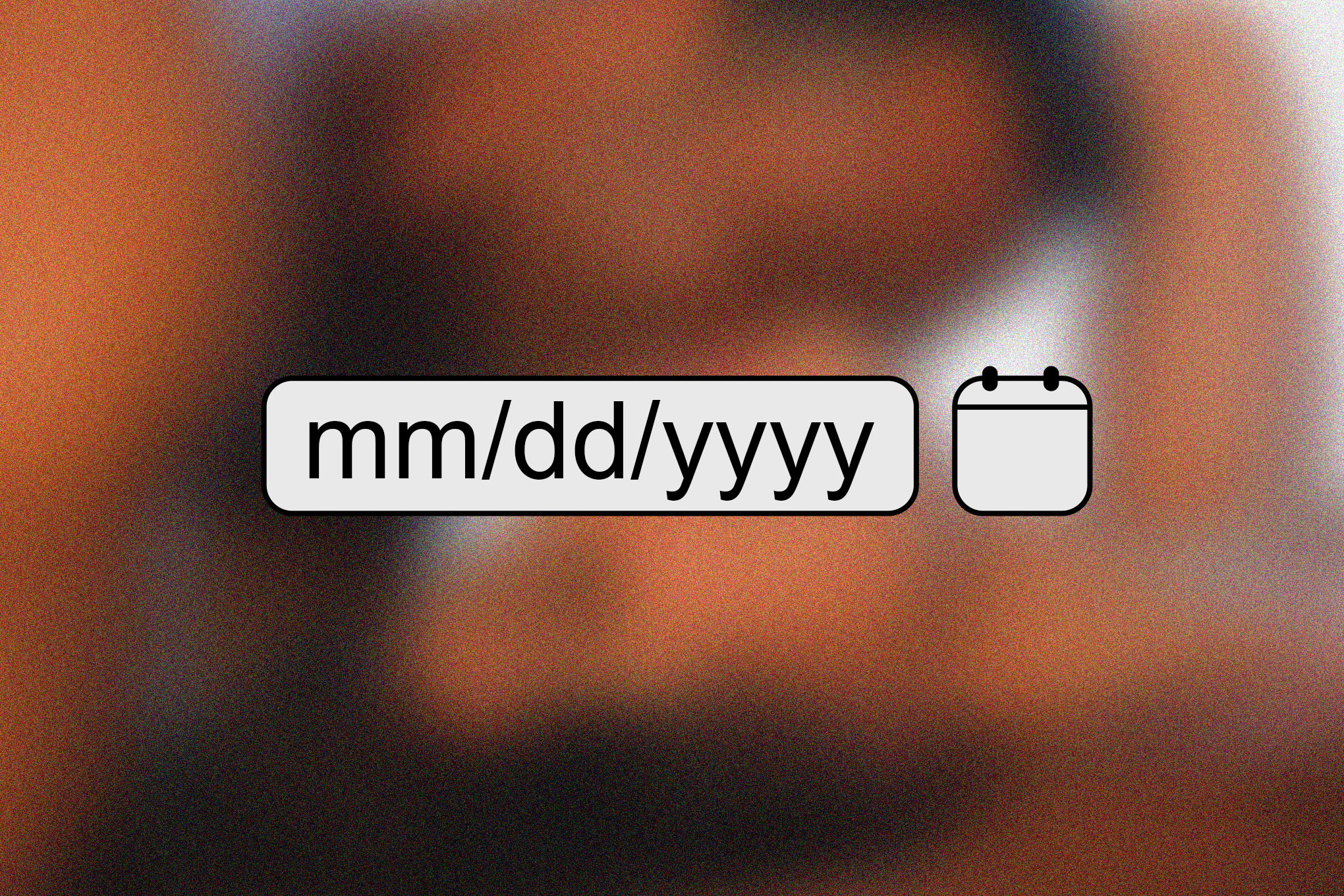 A blurred out image of two people with a date entry form.