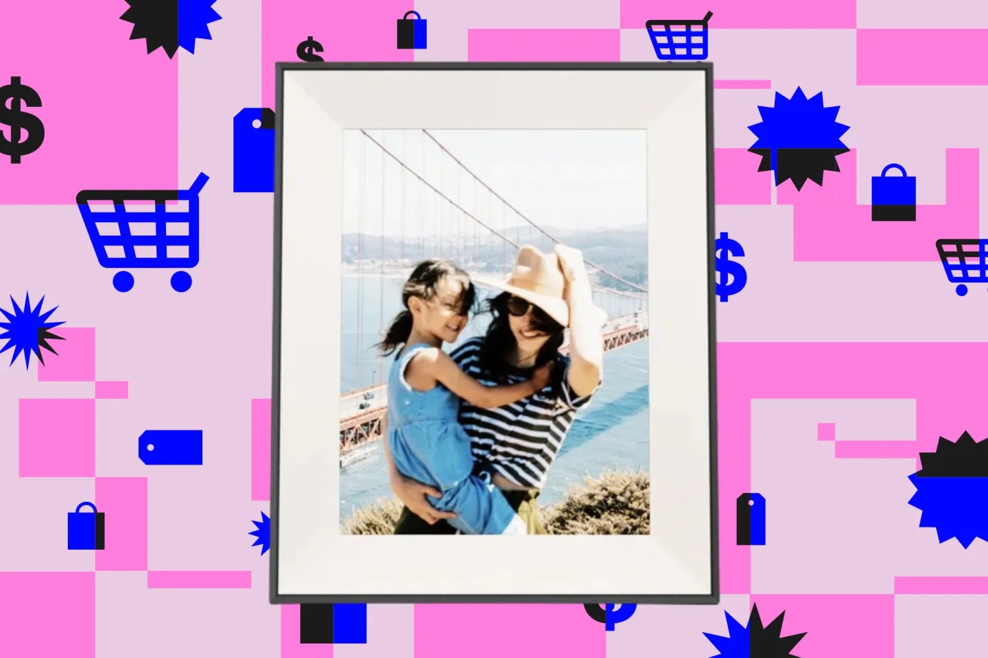 The Aura Aspen against a pink and. blue background