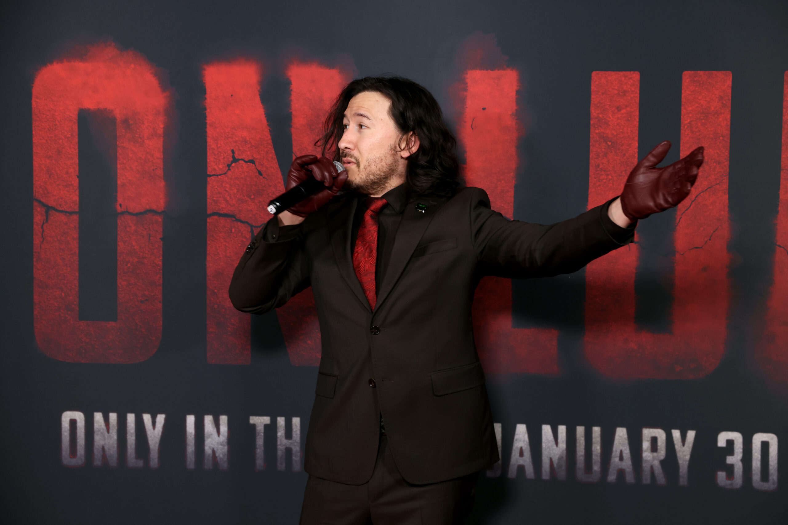 Mark "Markiplier" Fischbach attends the Iron Lung Los Angeles Premiere at Alamo Drafthouse Cinema Downtown Los Angeles.