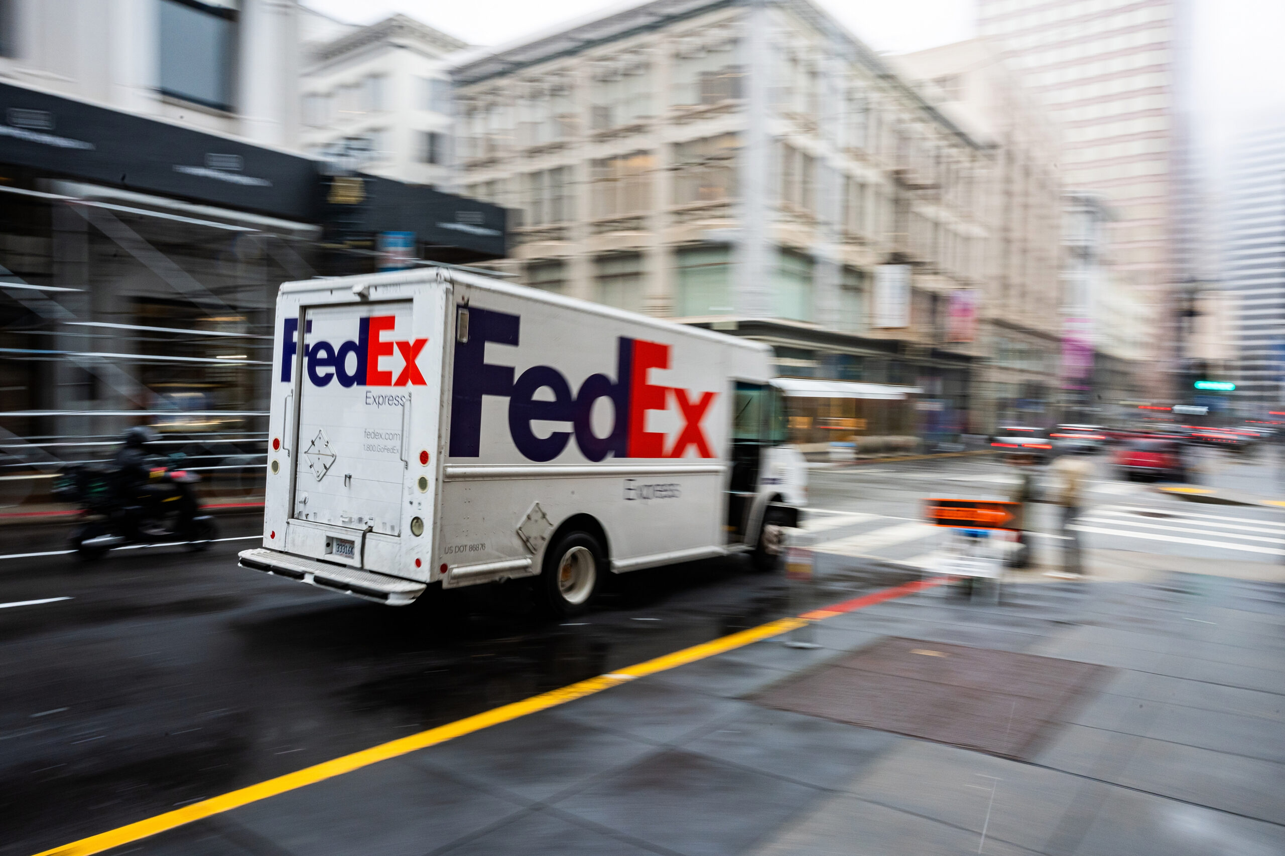 An image of a FedEx truck
