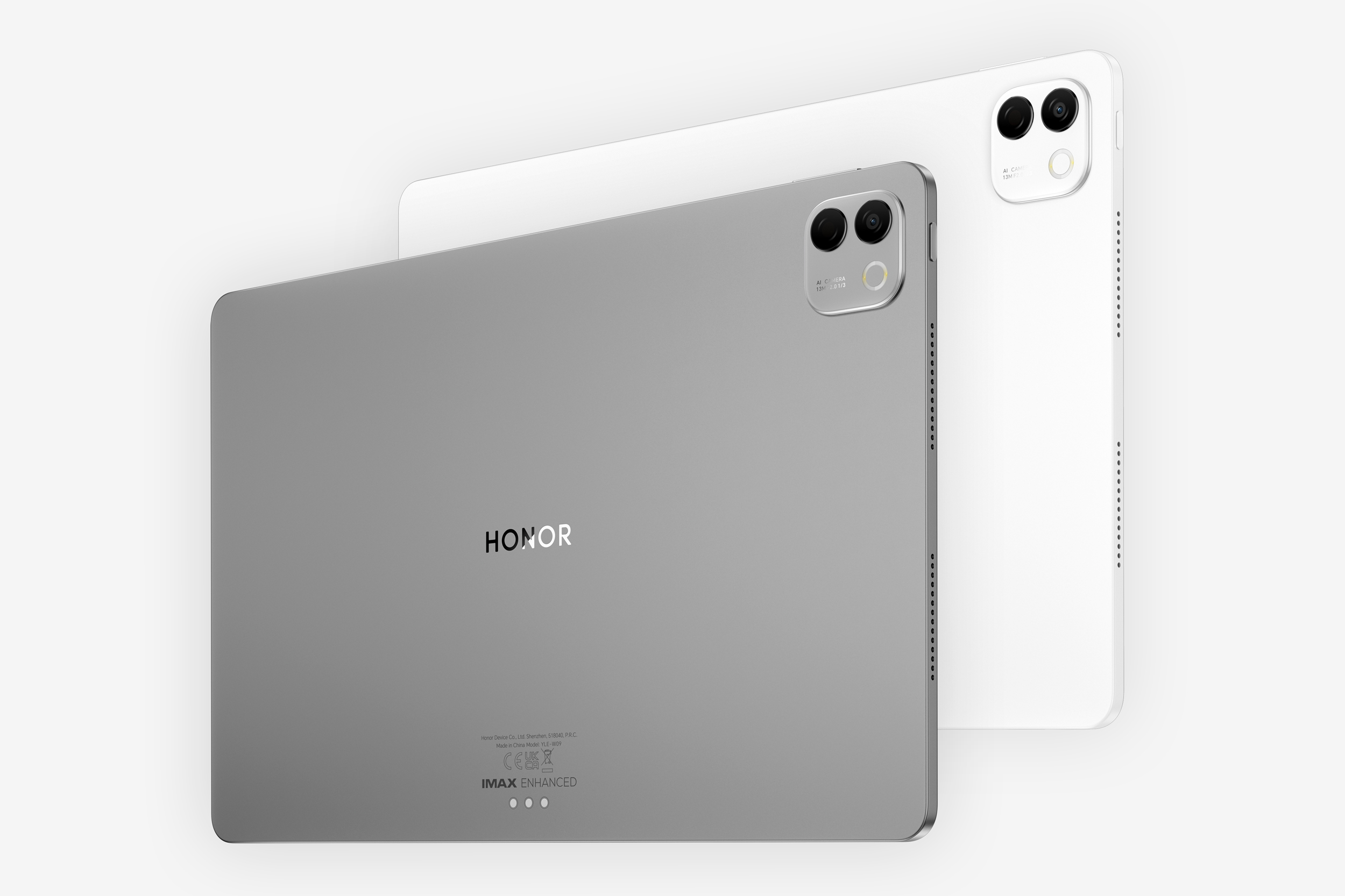 The Honor MagicPad 4 Android tablet in gray and white color options.