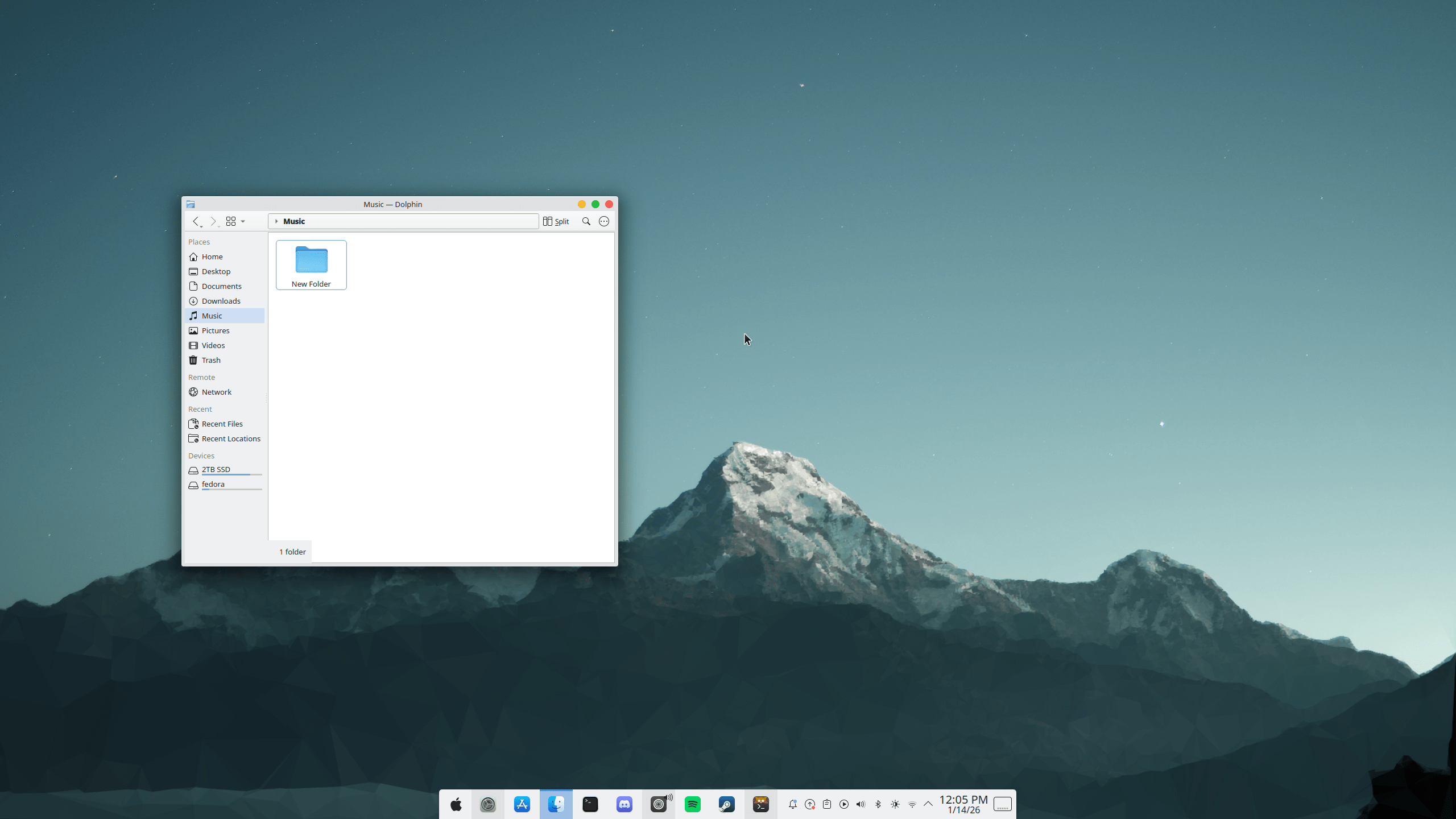 A screenshot of a Fedora 43 desktop running on Linux kernel 6.17.