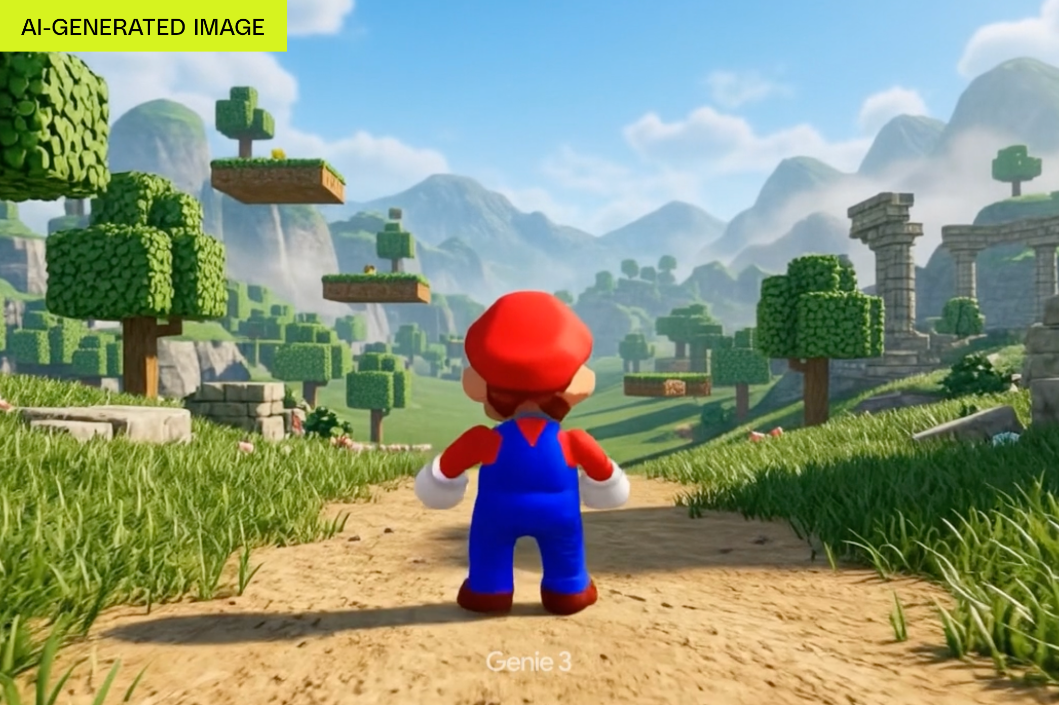 Project Genie rendering of a Mario-like world