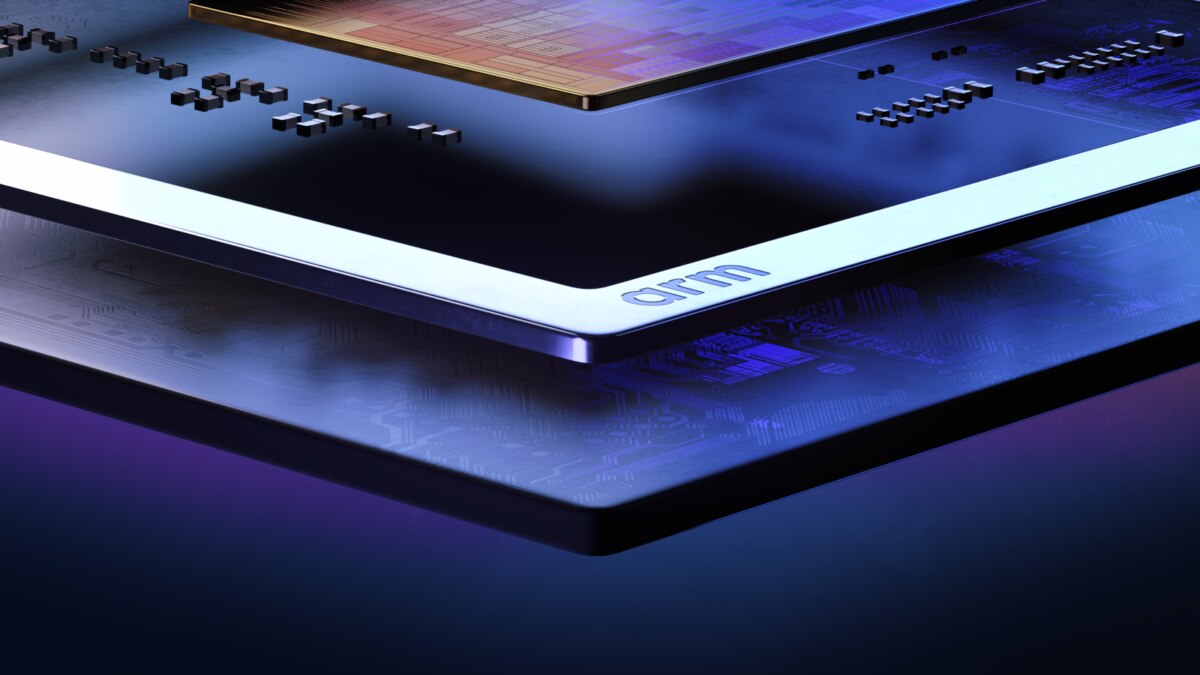 Stylized image showing the edge of a CPU