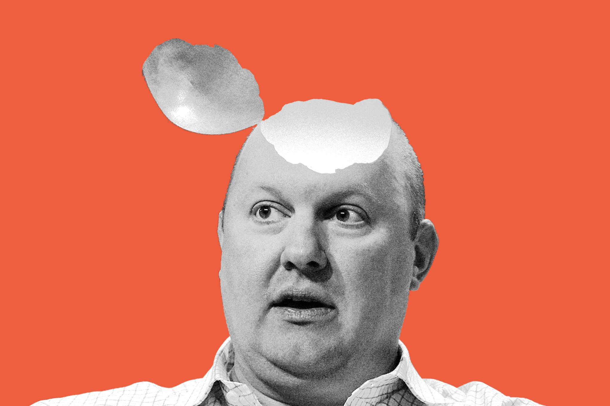 A photo of Marc Andreessen’s head opened up, with nothing inside.