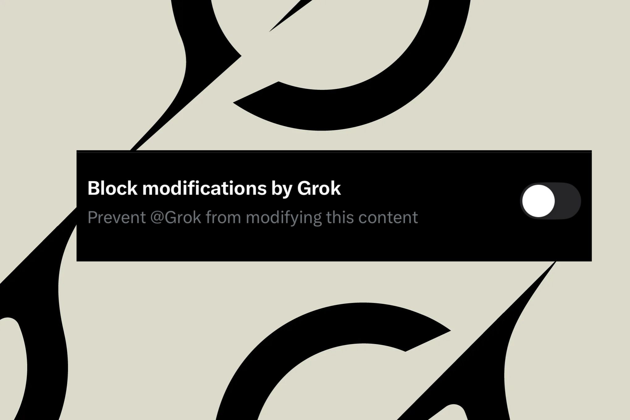 The option to block Grok from editing images, as seen under the photo upload settings on X.