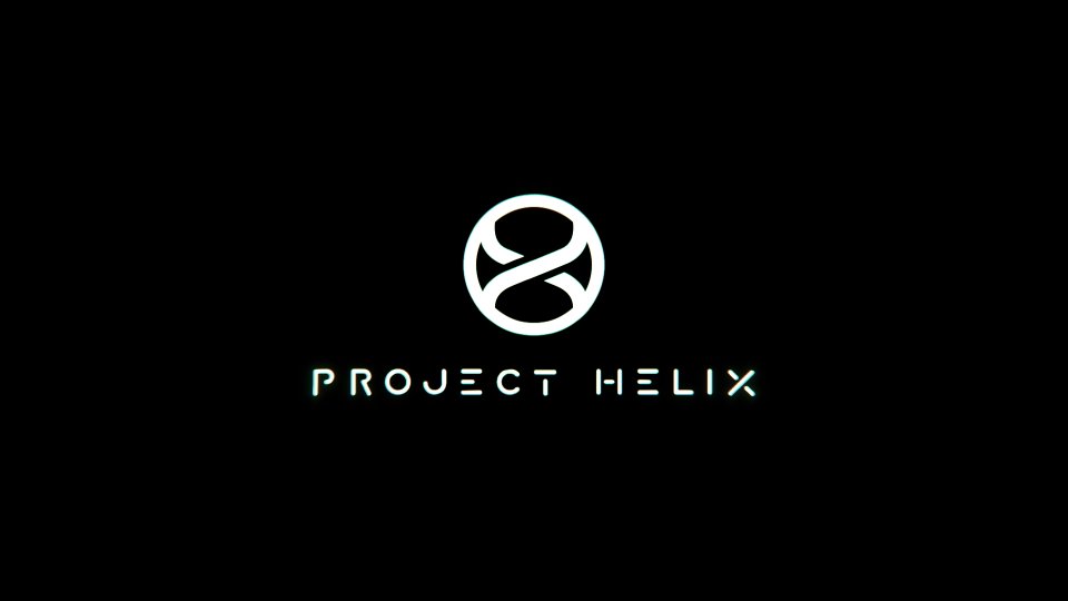 A black and white logo with the words “Project Helix”