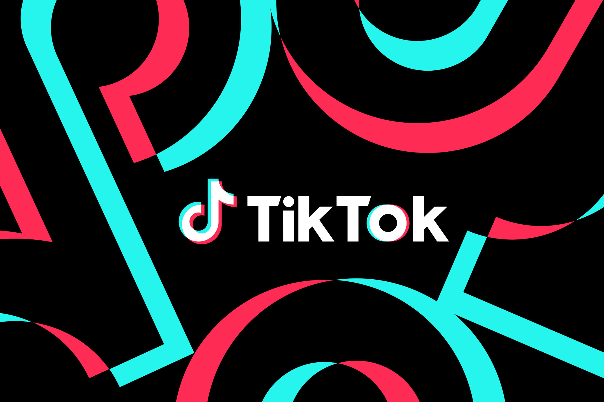 An image showing the TikTok logo on a black background