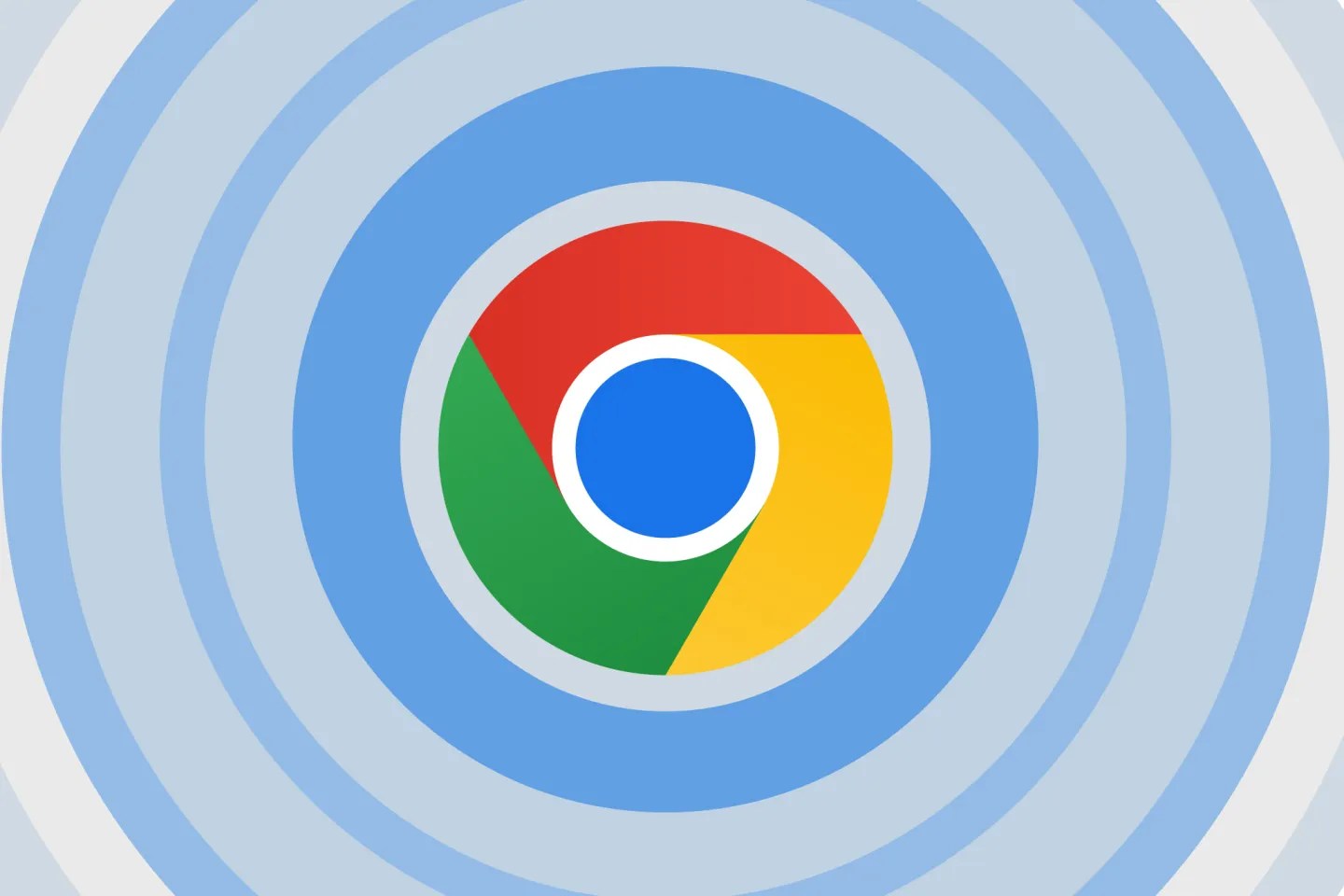 An image of the Chrome logo on a blue background