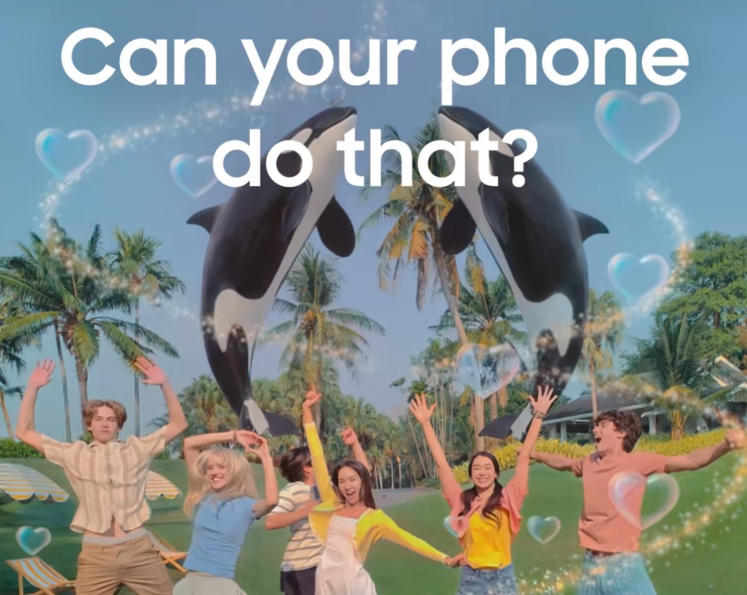 A screenshot taken from a Samsung video promoting AI editing tools.