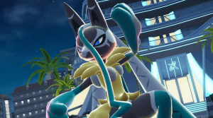 A Pokémon Legends: Z-A screenshot depicting Mega Lucario Z.