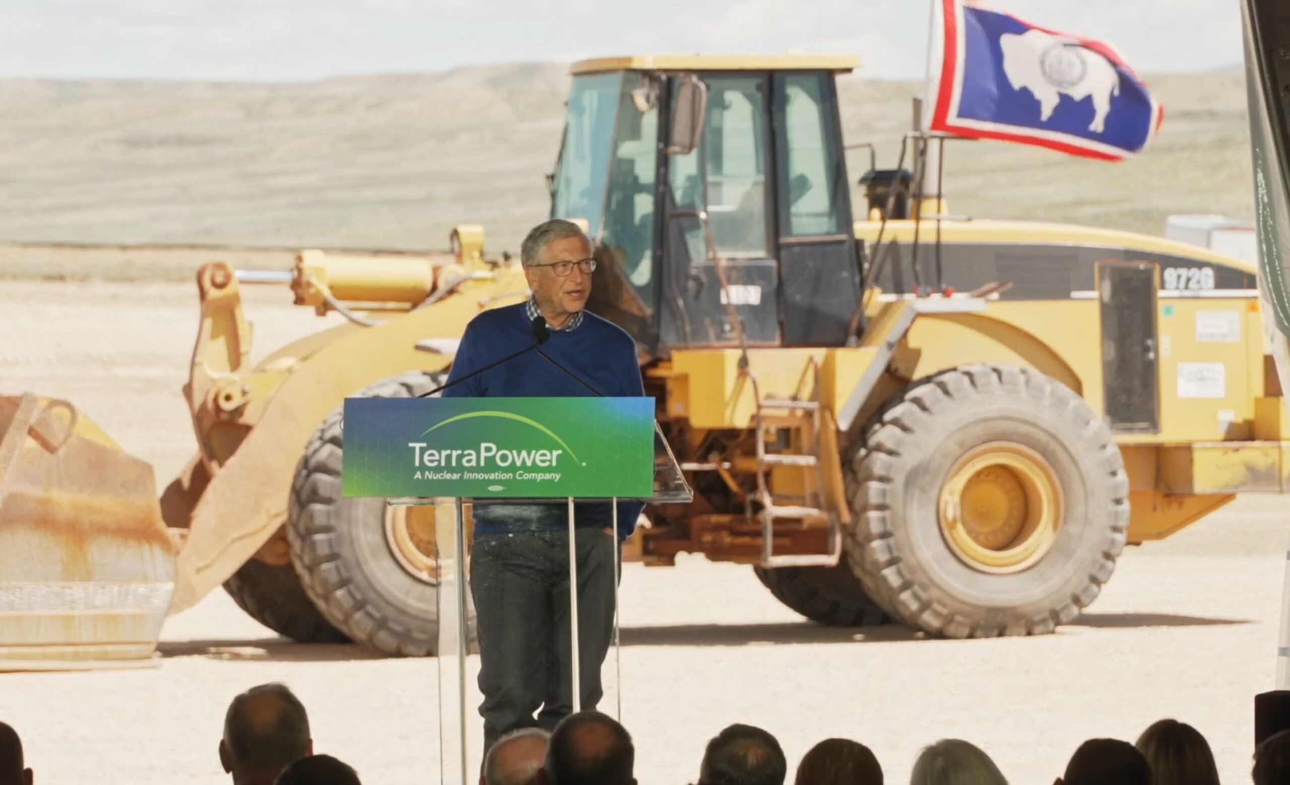 Bill Gates during the groundbreaking ceremony for the TerraPower nuclear plant in Wyoming.