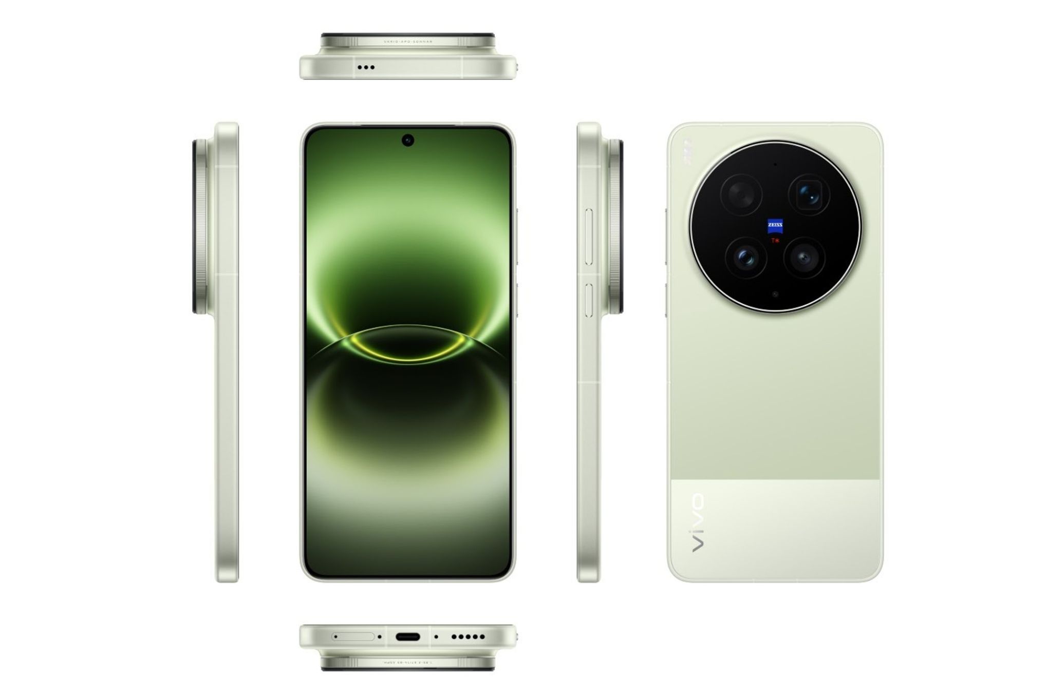 The Vivo X300 Ultra phone seen from various viewing angles against a white background.