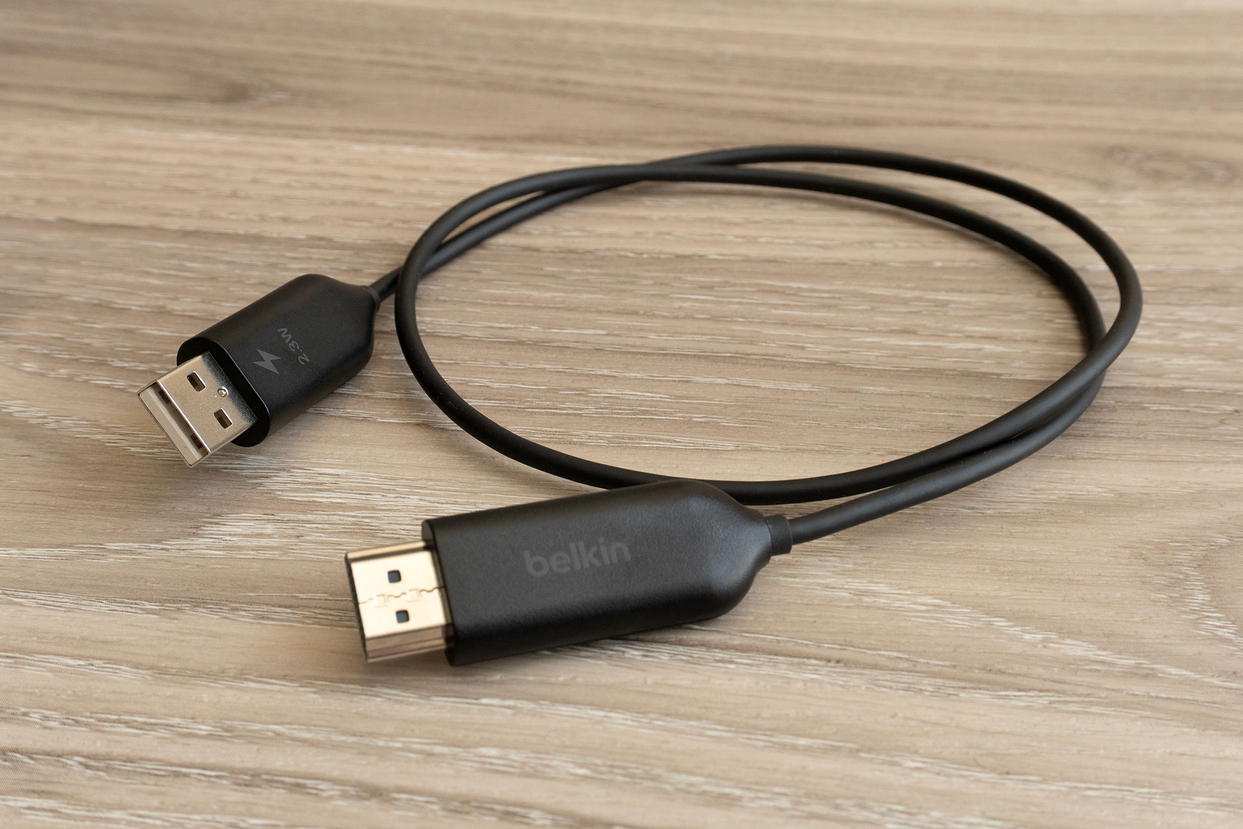 The Belkin ConnectAir receiver cable wound up.