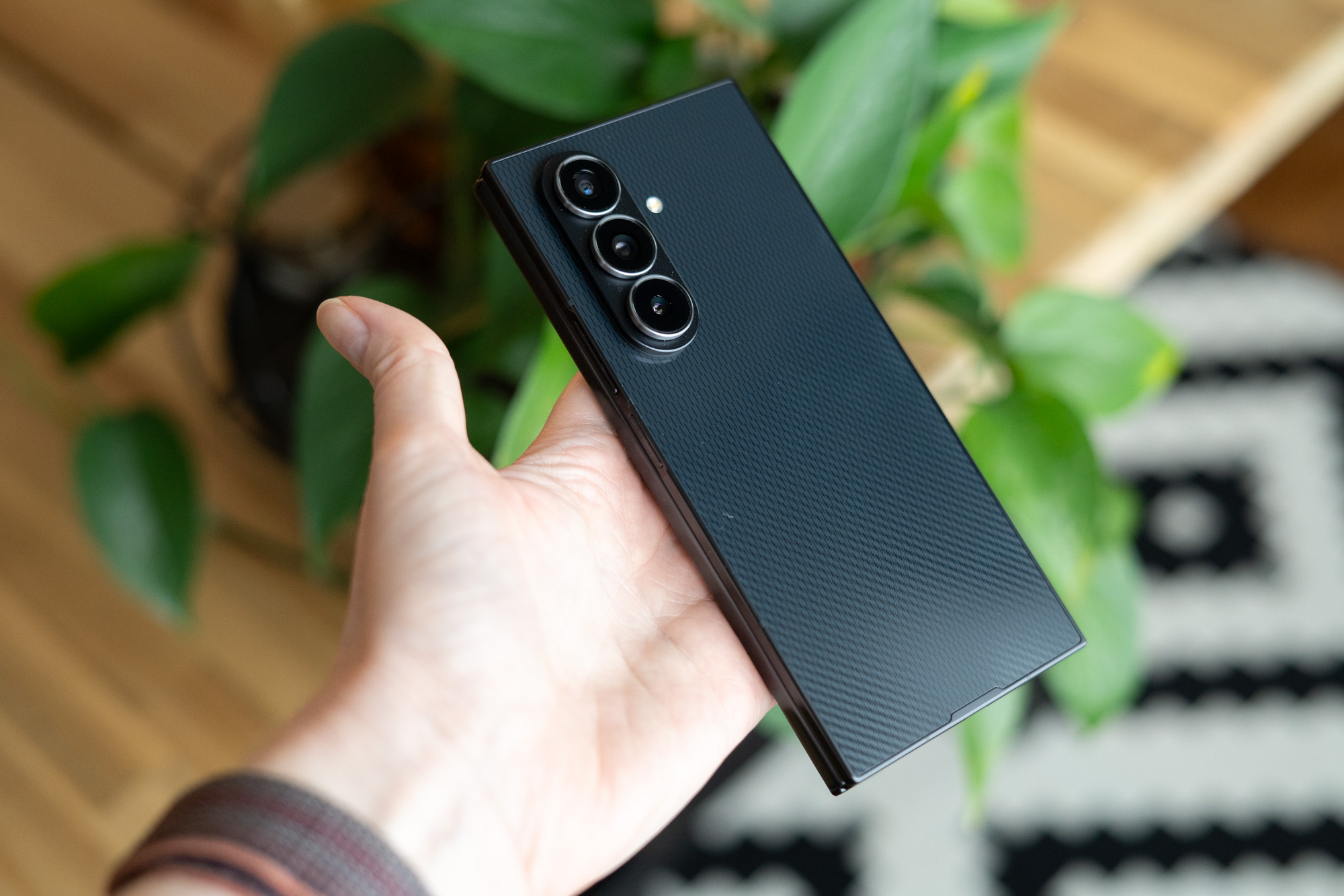 Samsung Galaxy Z TriFold shown in hand