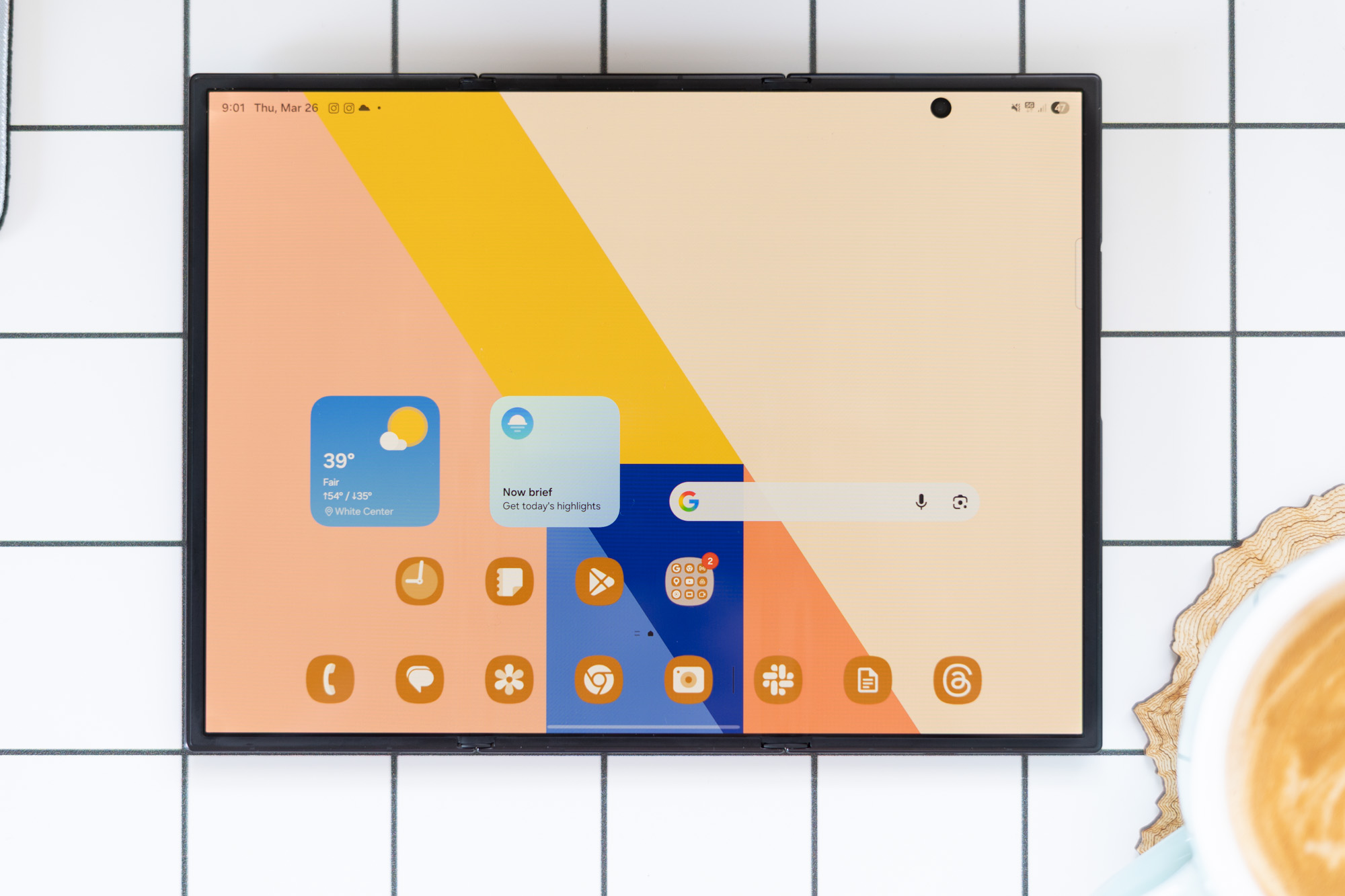 Samsung TriFold unfolded showing inner screen