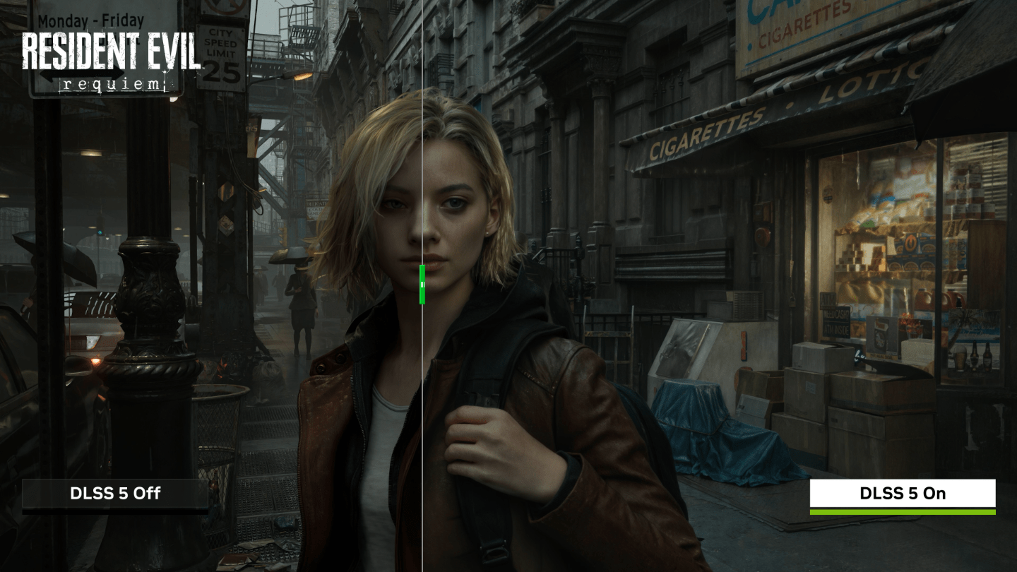 DLSS 5 comparison image of Resident Evil Requiem