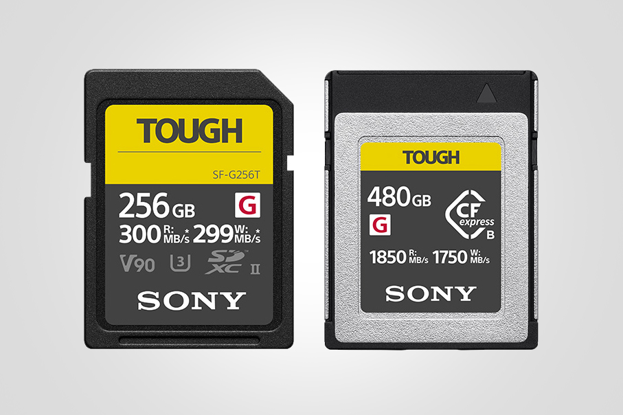 Two Sony memory card products side by side.