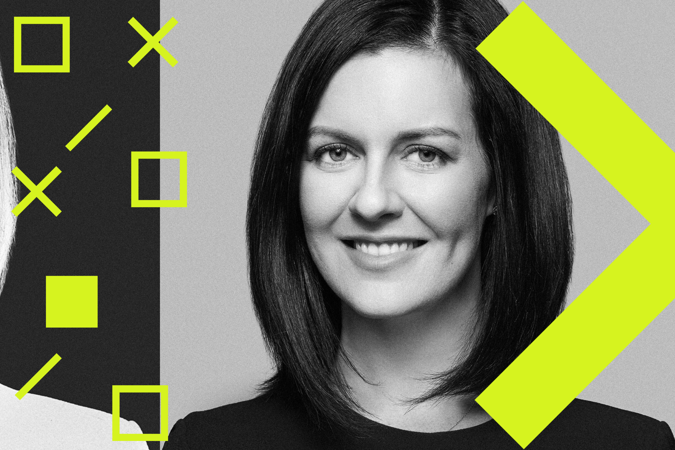 A stylized portrait of Puck CEO Sarah Personette