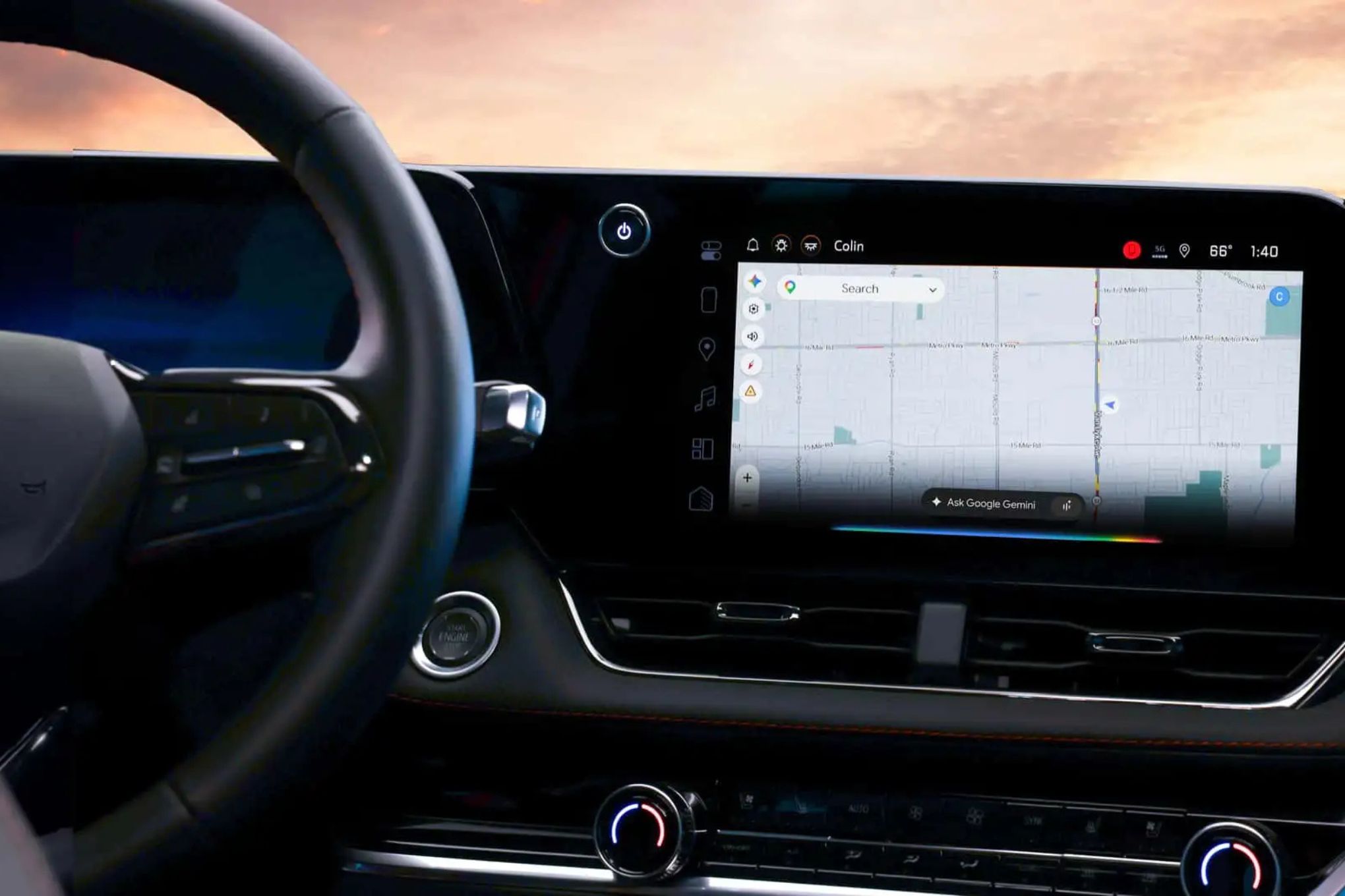 Google Gemini, seen on the infotainments system of an unspecified Chevrolet model.