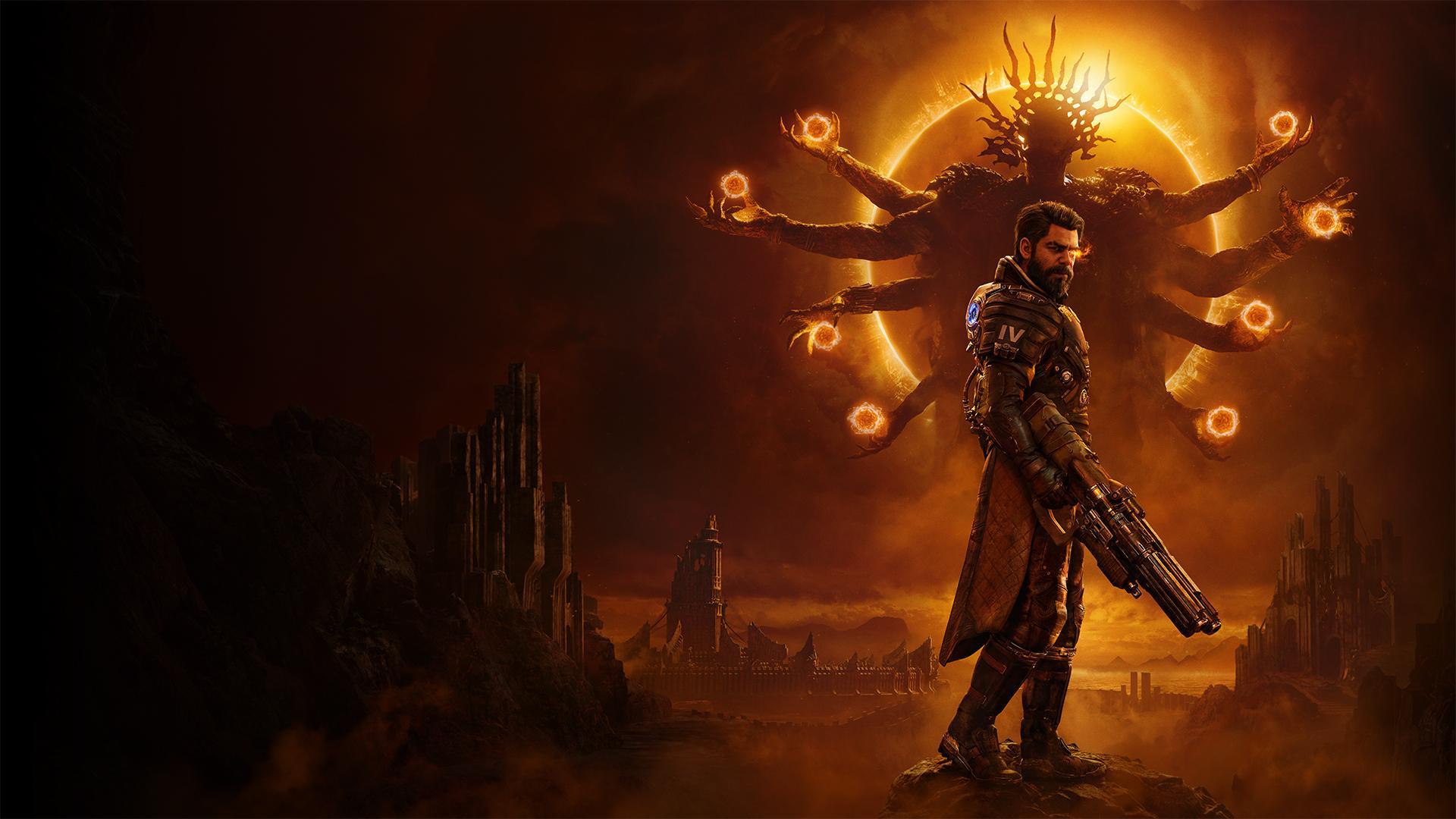 Promotional art for the video game Saros.
