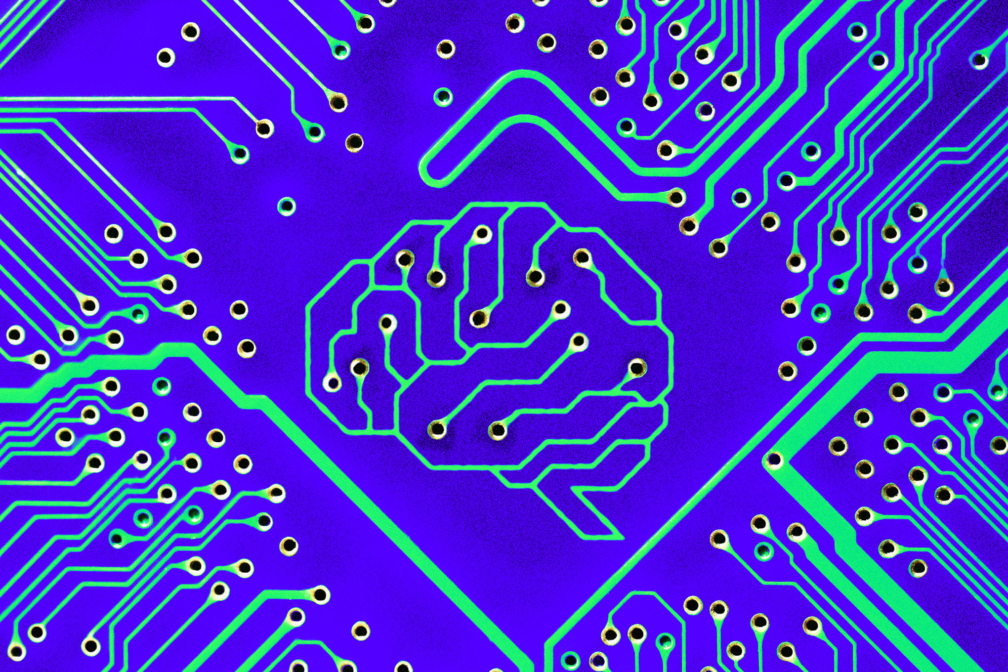 An image showing a brain on a motherboard