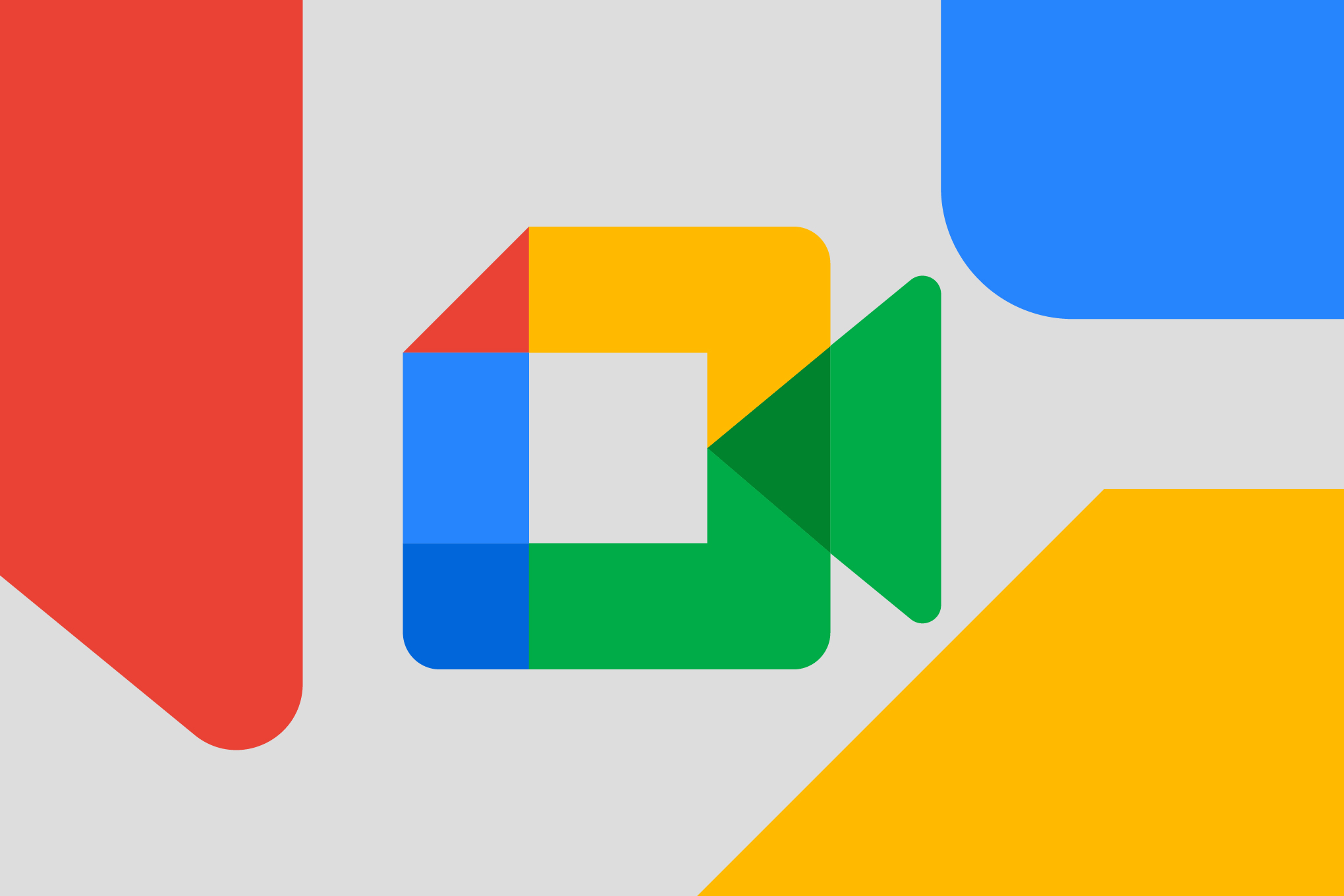Google Meet logo on a light grey background.