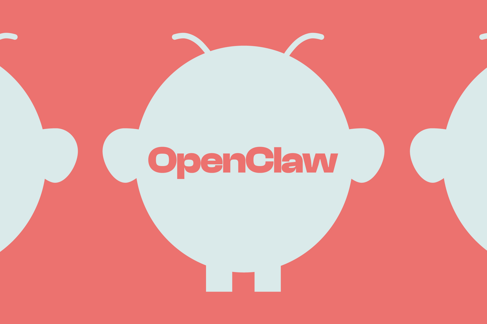 The OpenClaw logo on a red background.