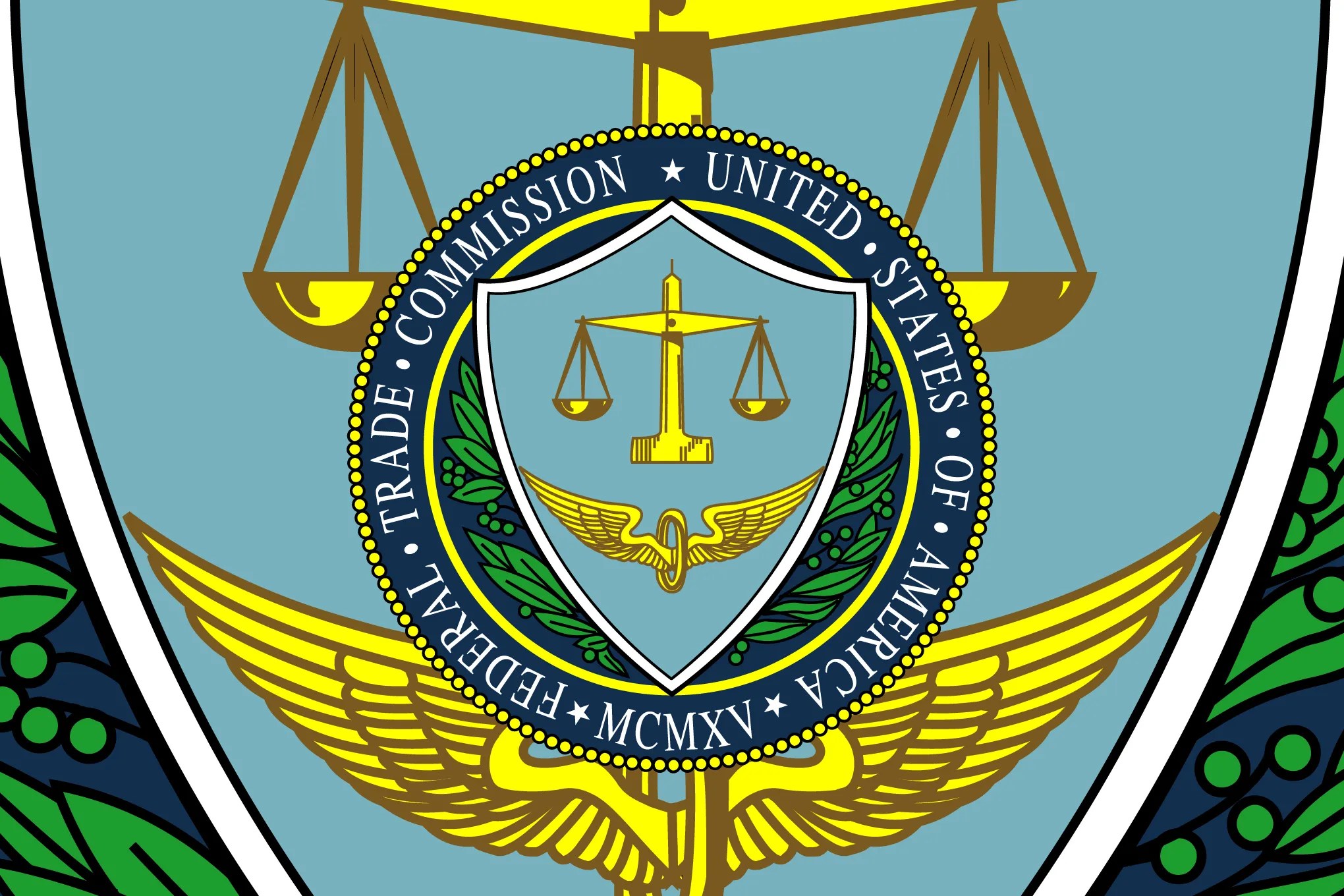 FTC seal superimposed on a zoomed in version of the FTC seal.