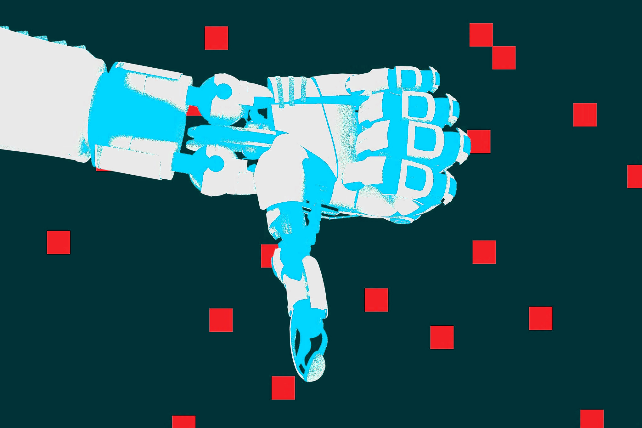 Thumbs down from robot symbolizing dislike of AI by the youths