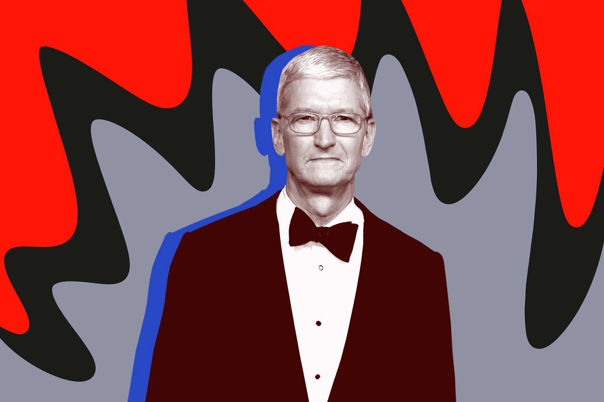 A graphic featuring a photo of Tim Cook