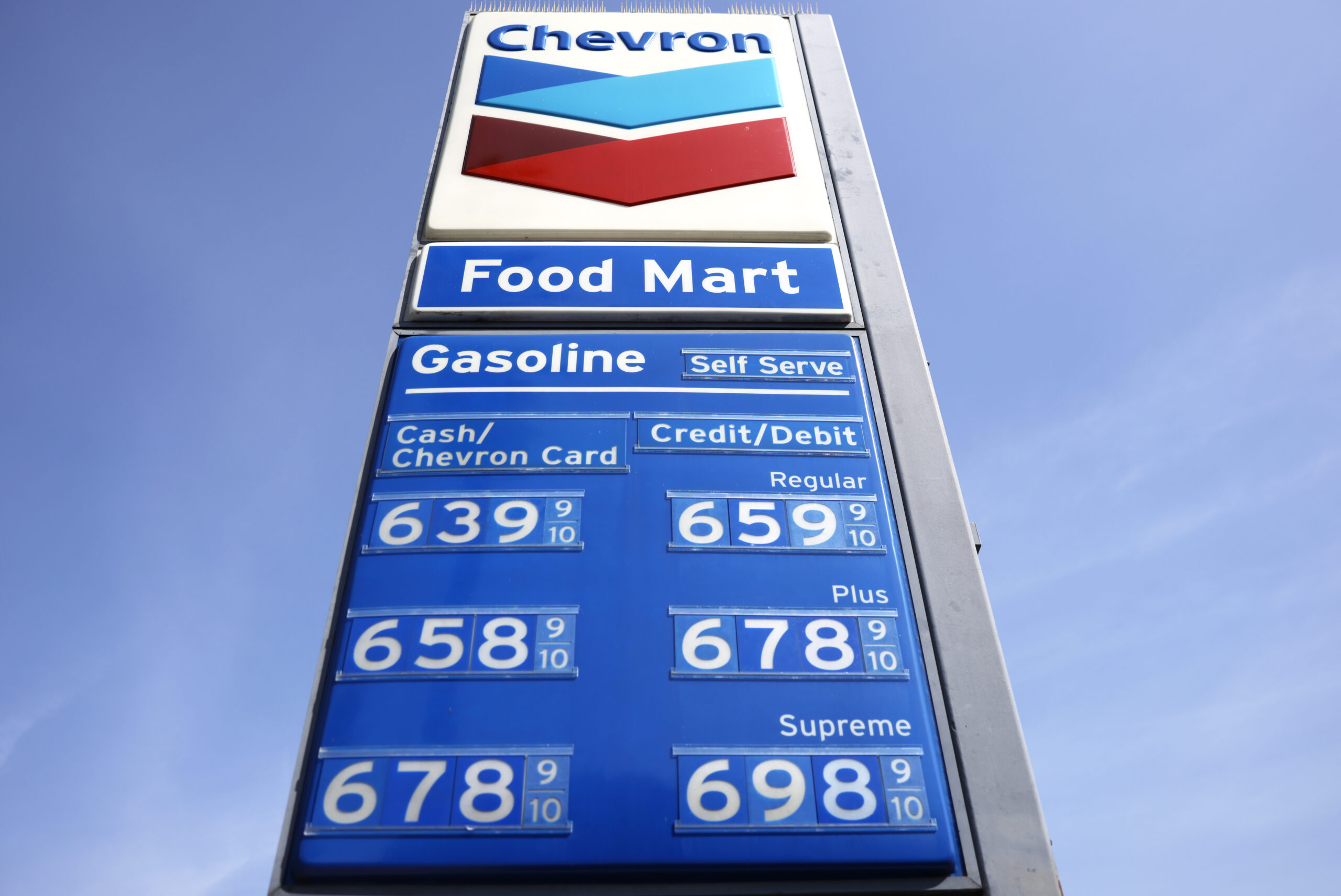 Chevron gas price sign