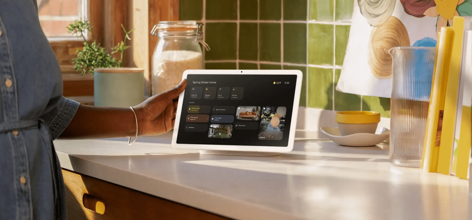 Google Home app on a tablet