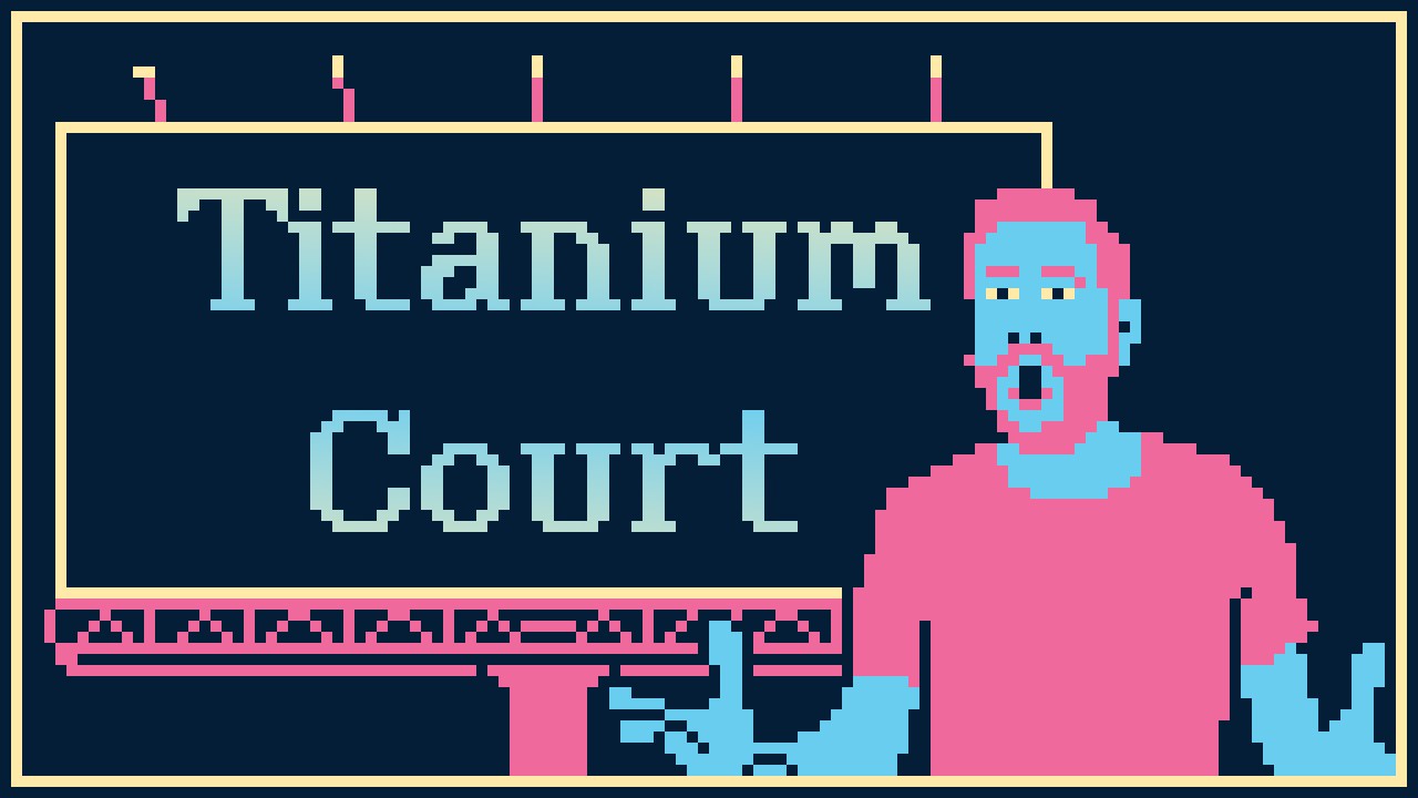 A screenshot from the video game Titanium Court.