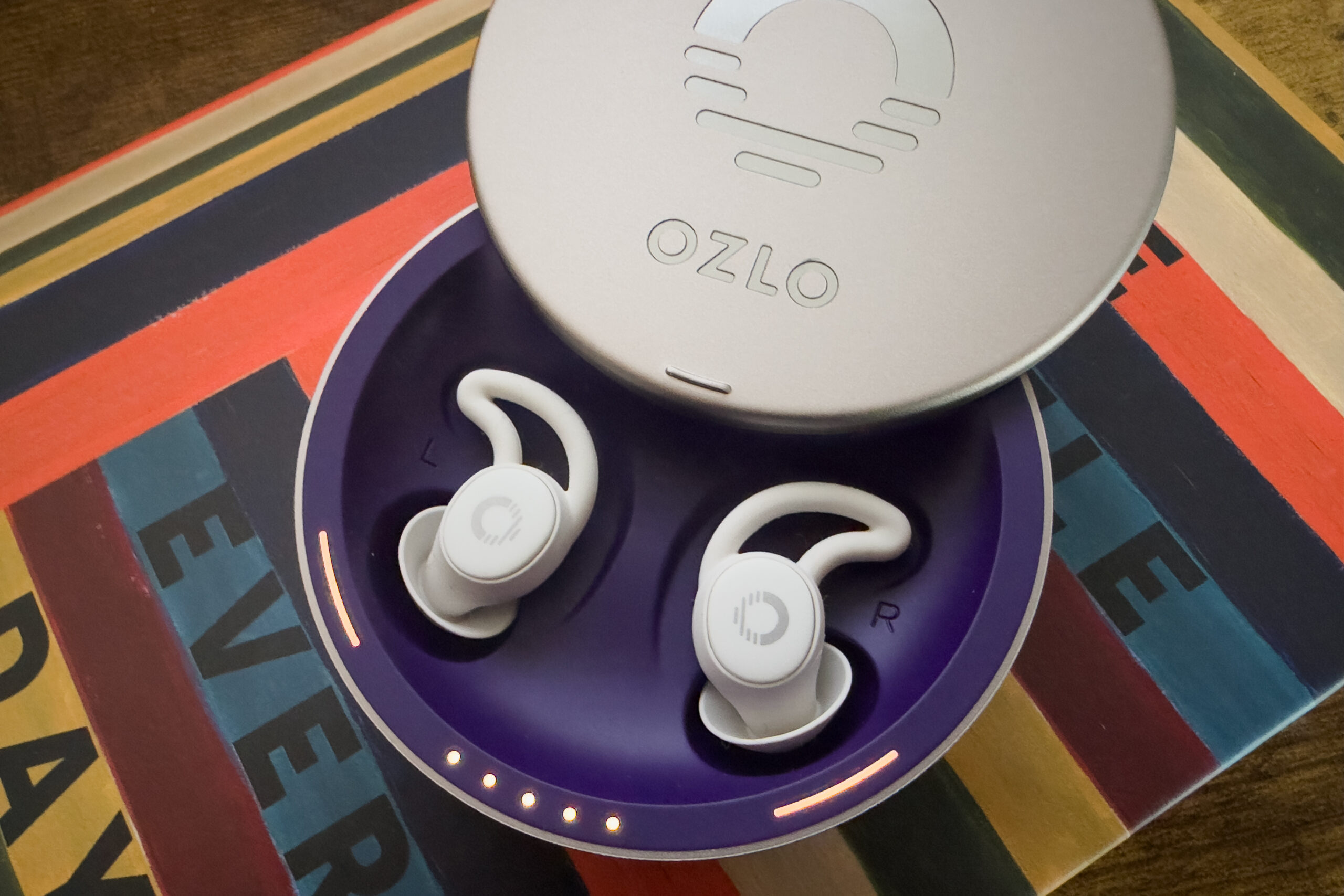 Close-up of Ozlo Sleepbuds in case