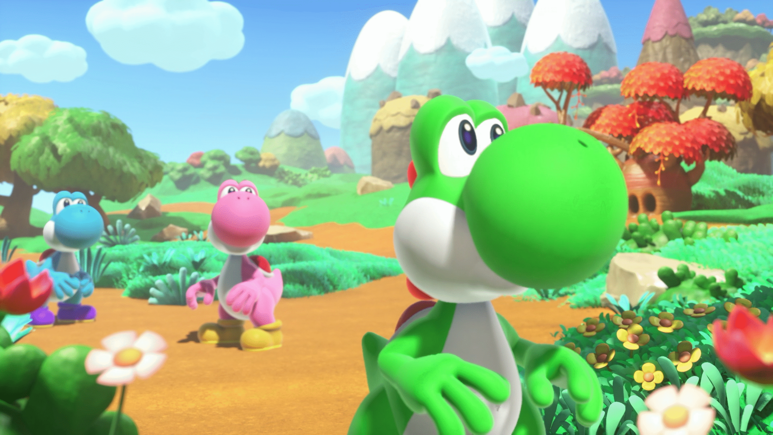 A screenshot from the video game Yoshi and the Mysterious Book.