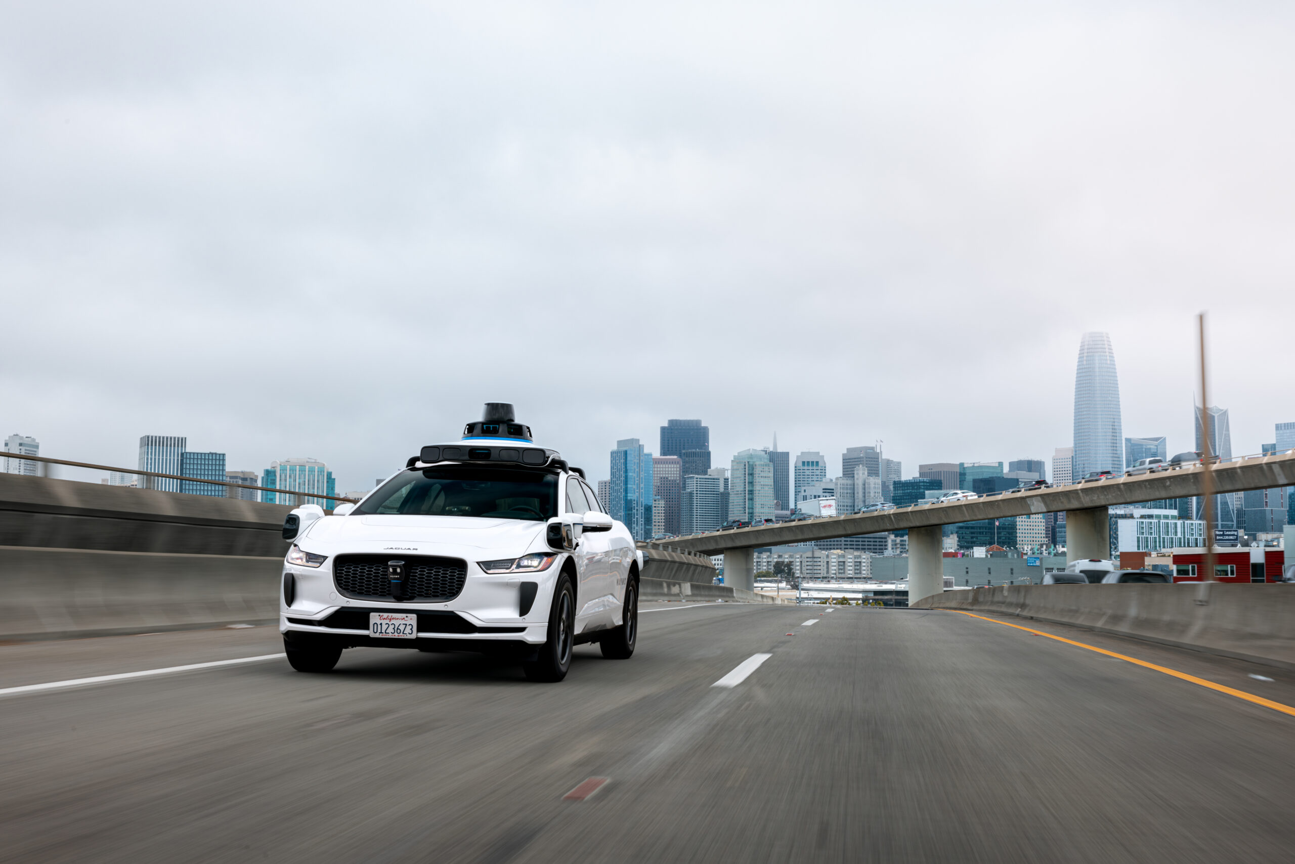 Waymo on a freeway