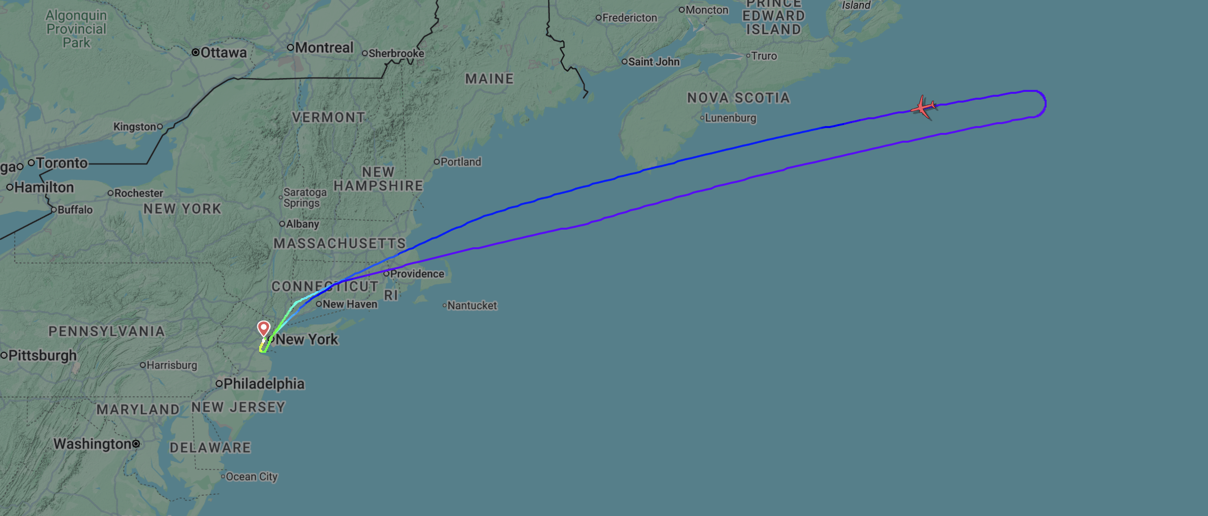 Flight tracking for UA236 showing it returning to Newark.