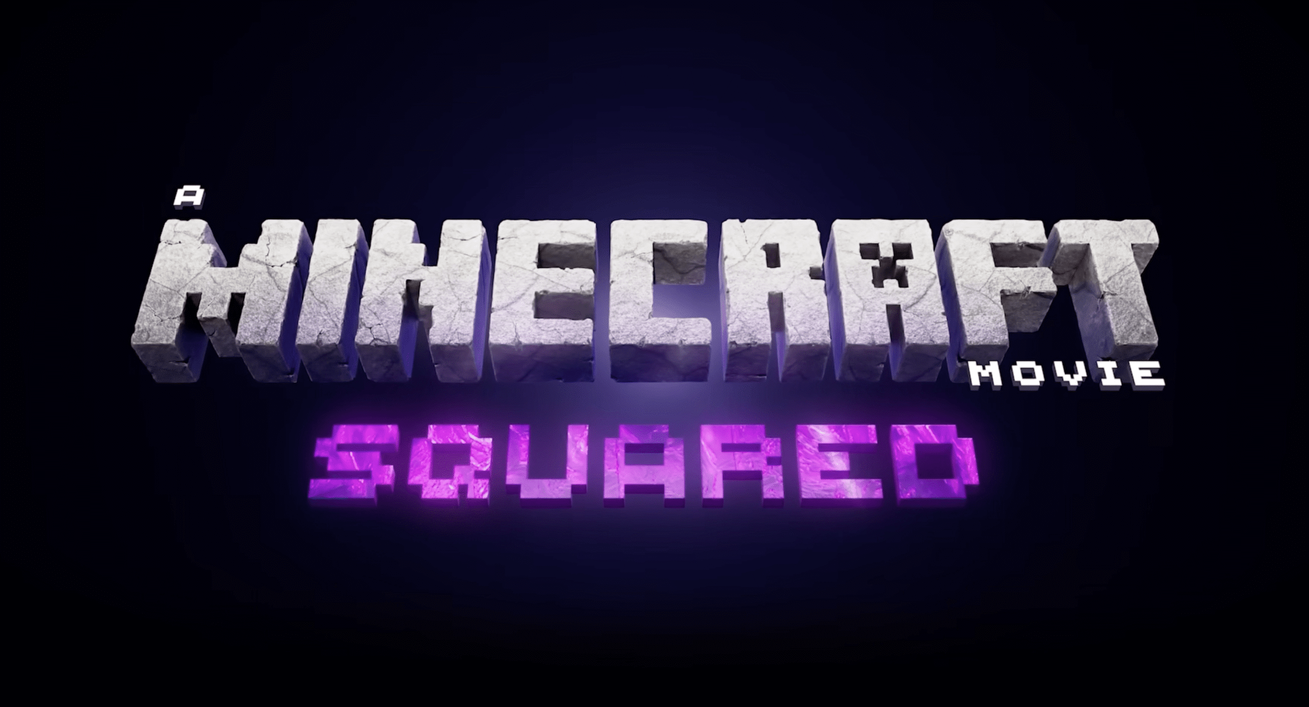 A Mine Craft Movie Squared logo.