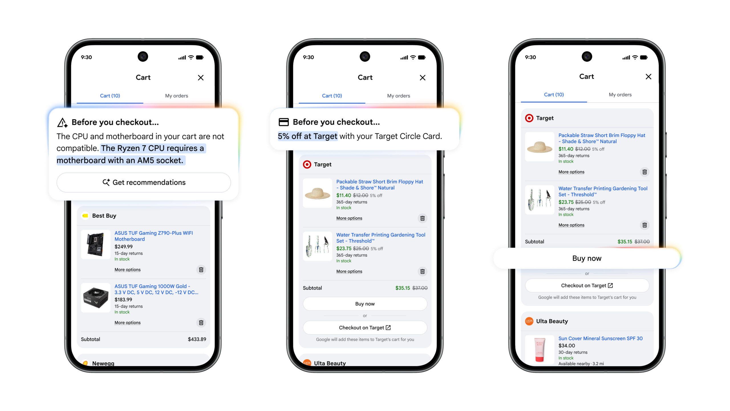 Google’s AI-powered shopping features, including the Universal Cart